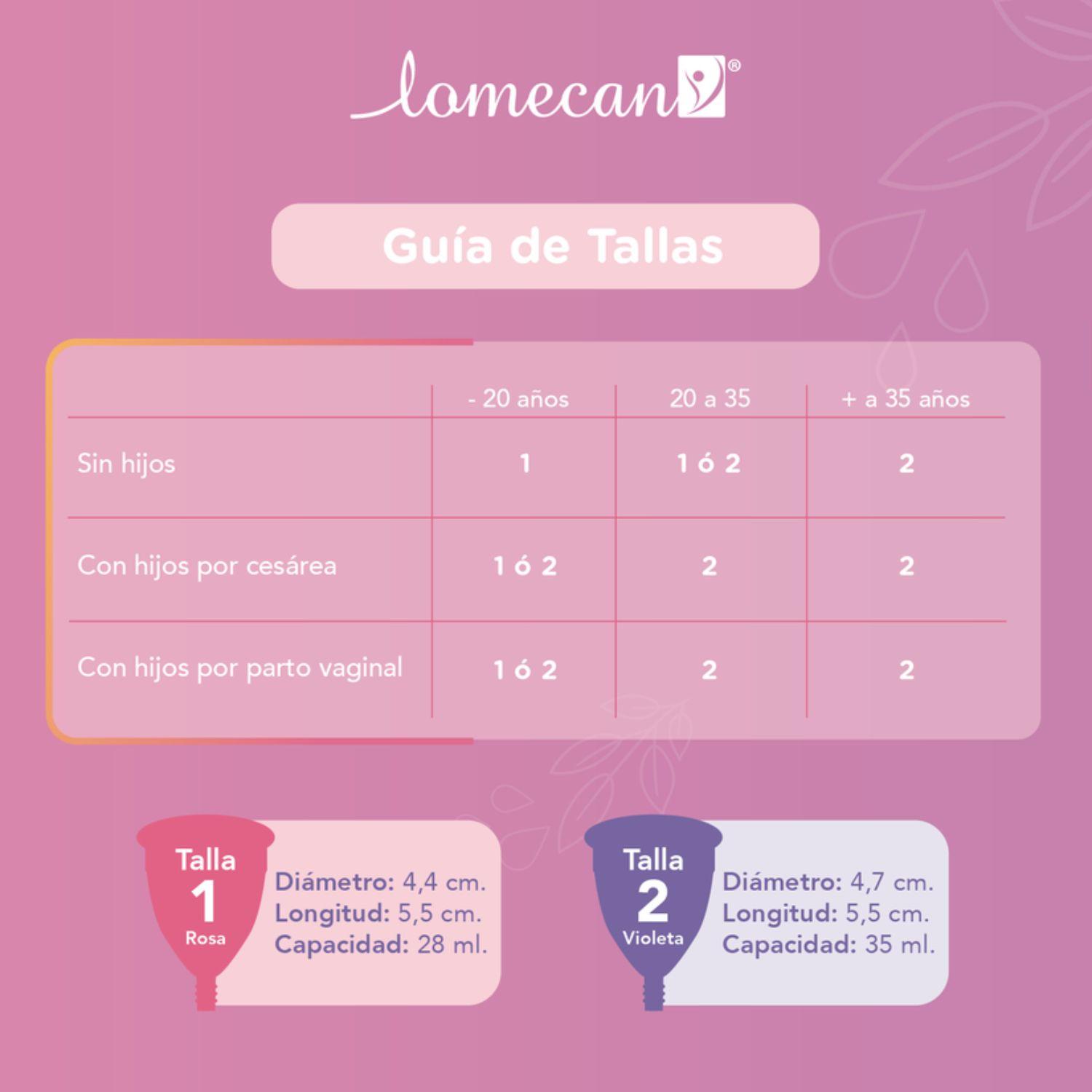 Lomecan Copa Menstrual Talla 2 X1-3