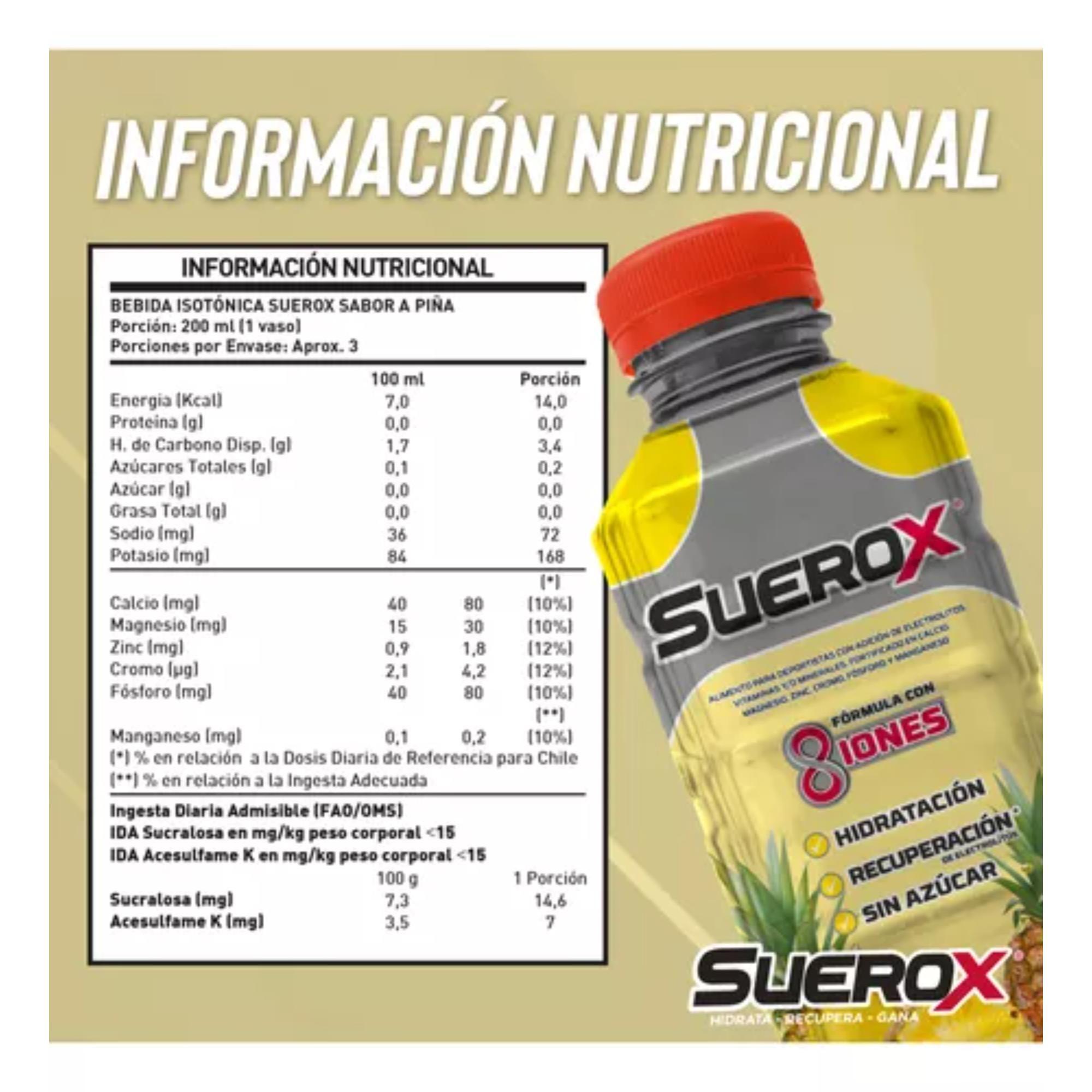Suerox Bebida Isotónica Piña 630 ML-2