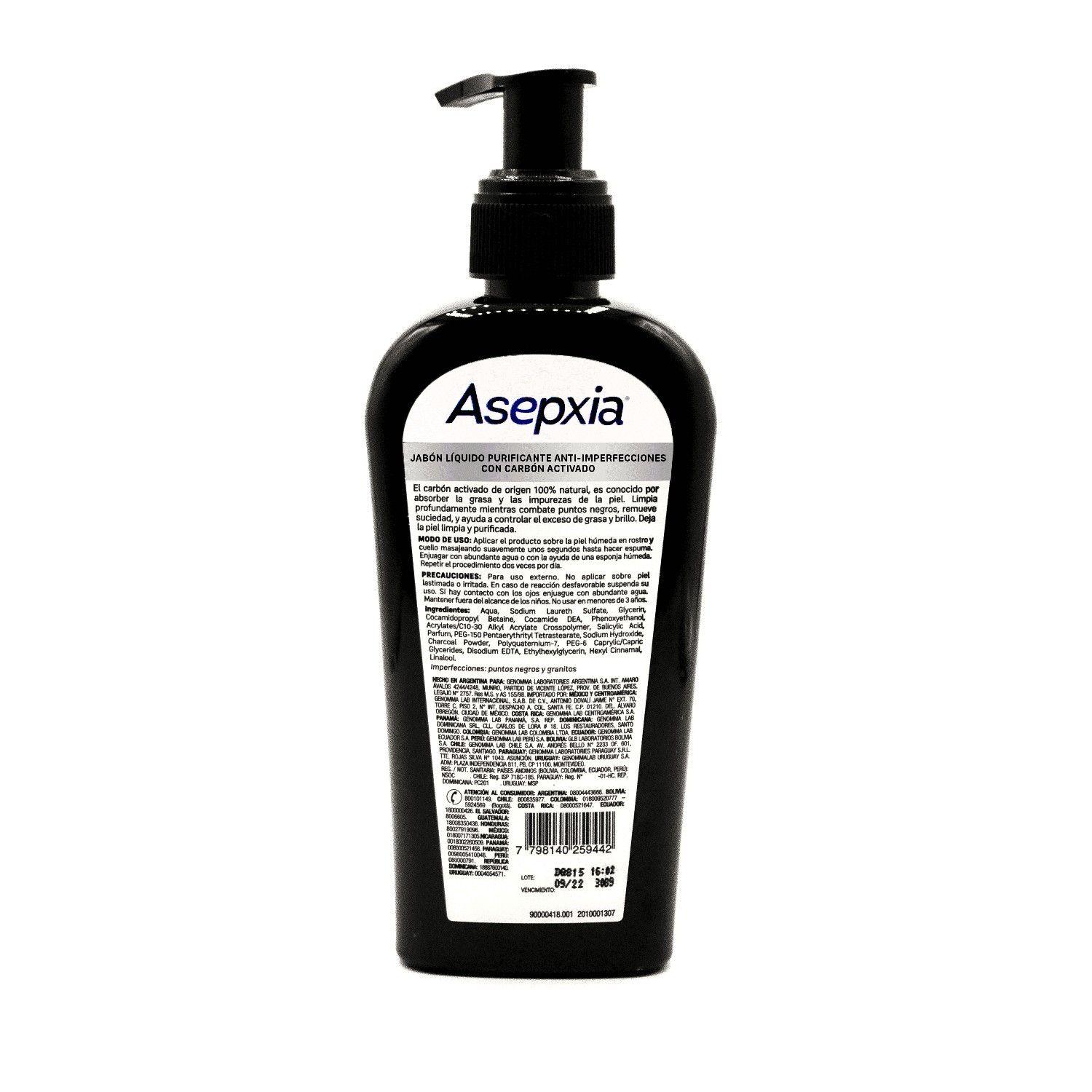 Asepxia Carbón Jabón Líquido Purificante 200 ML-2