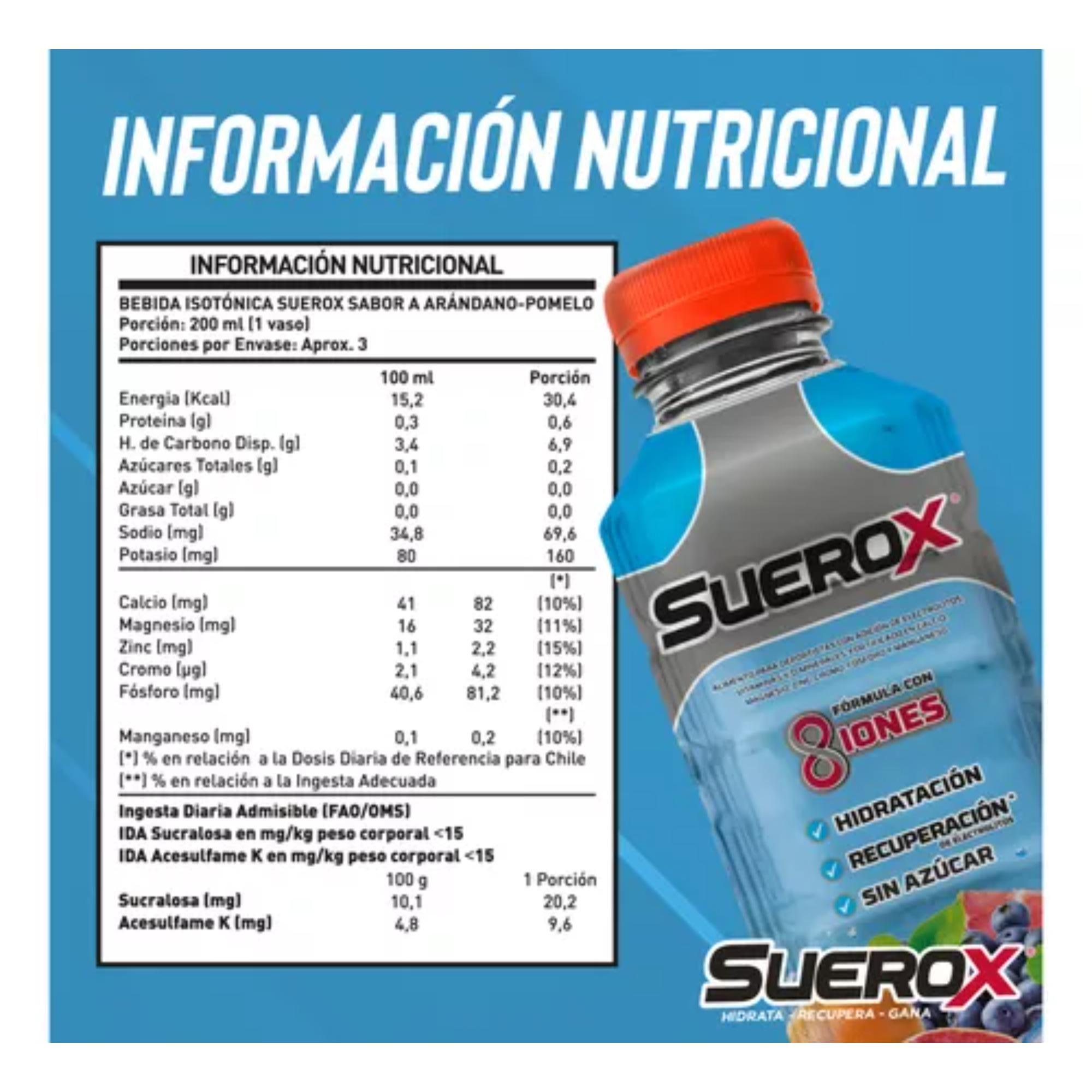 Suerox Bebida Isotónica Arándano Pomelo 1 Litro-2
