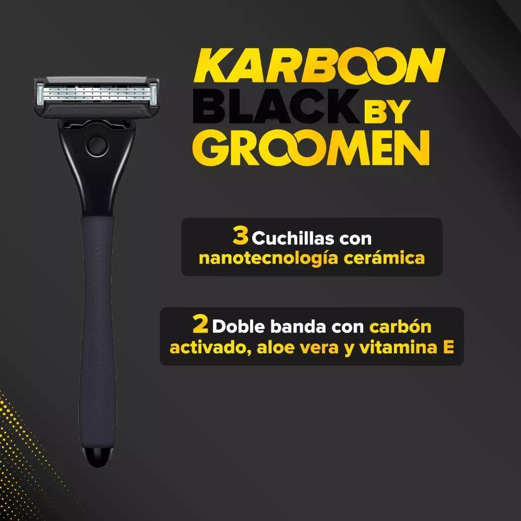 Grooomen Pack Maquina Afeitar Black 300x1 + Bolso-1