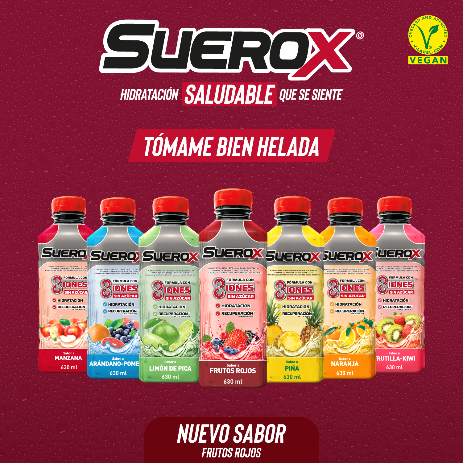 Pack Suerox Bebida Isotonica Frutos Rojos 630 Ml X 6 Un-8