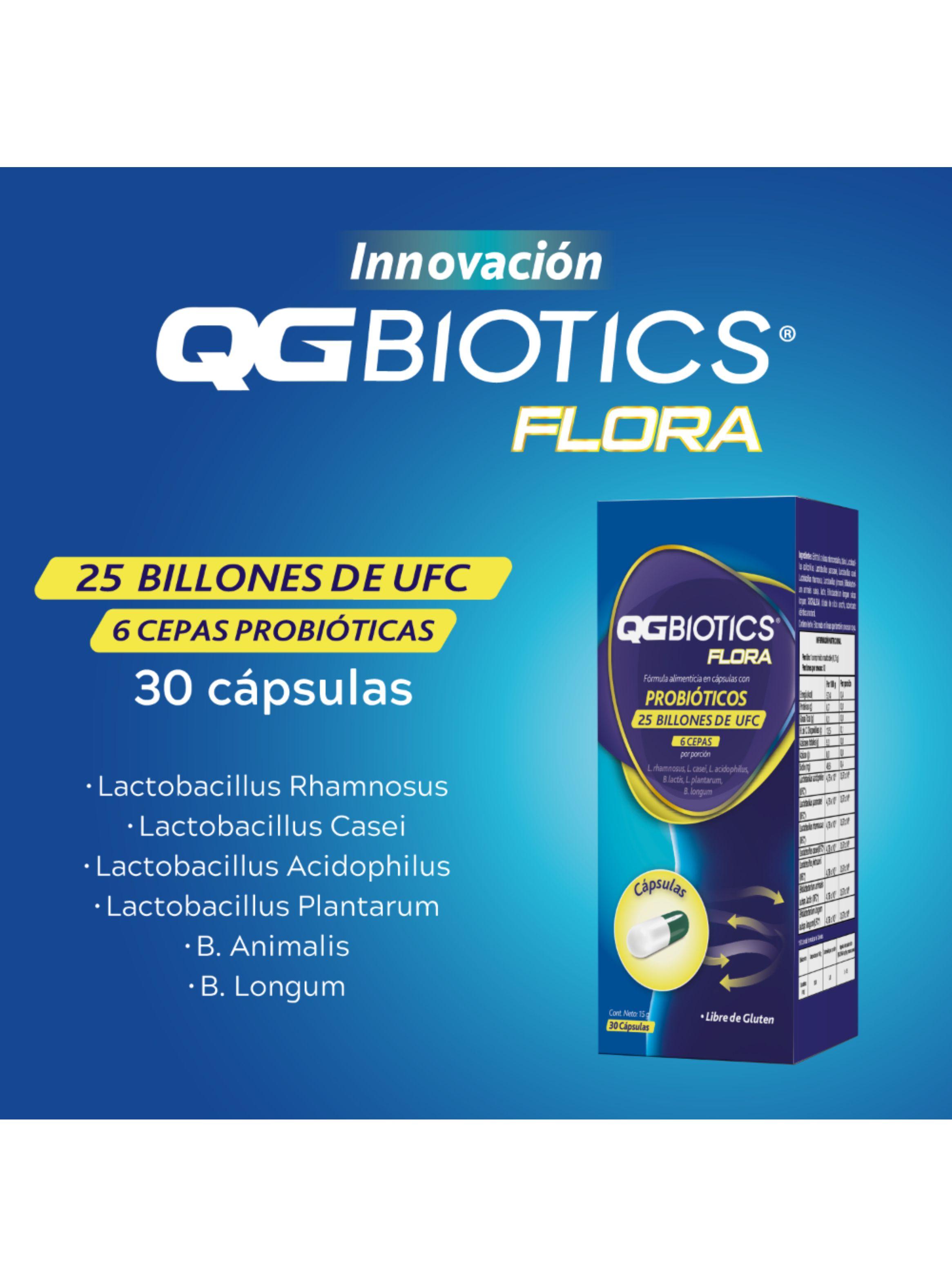 QGBiotics Flora probióticos 25 billones UFC - 30 cápsulas-2