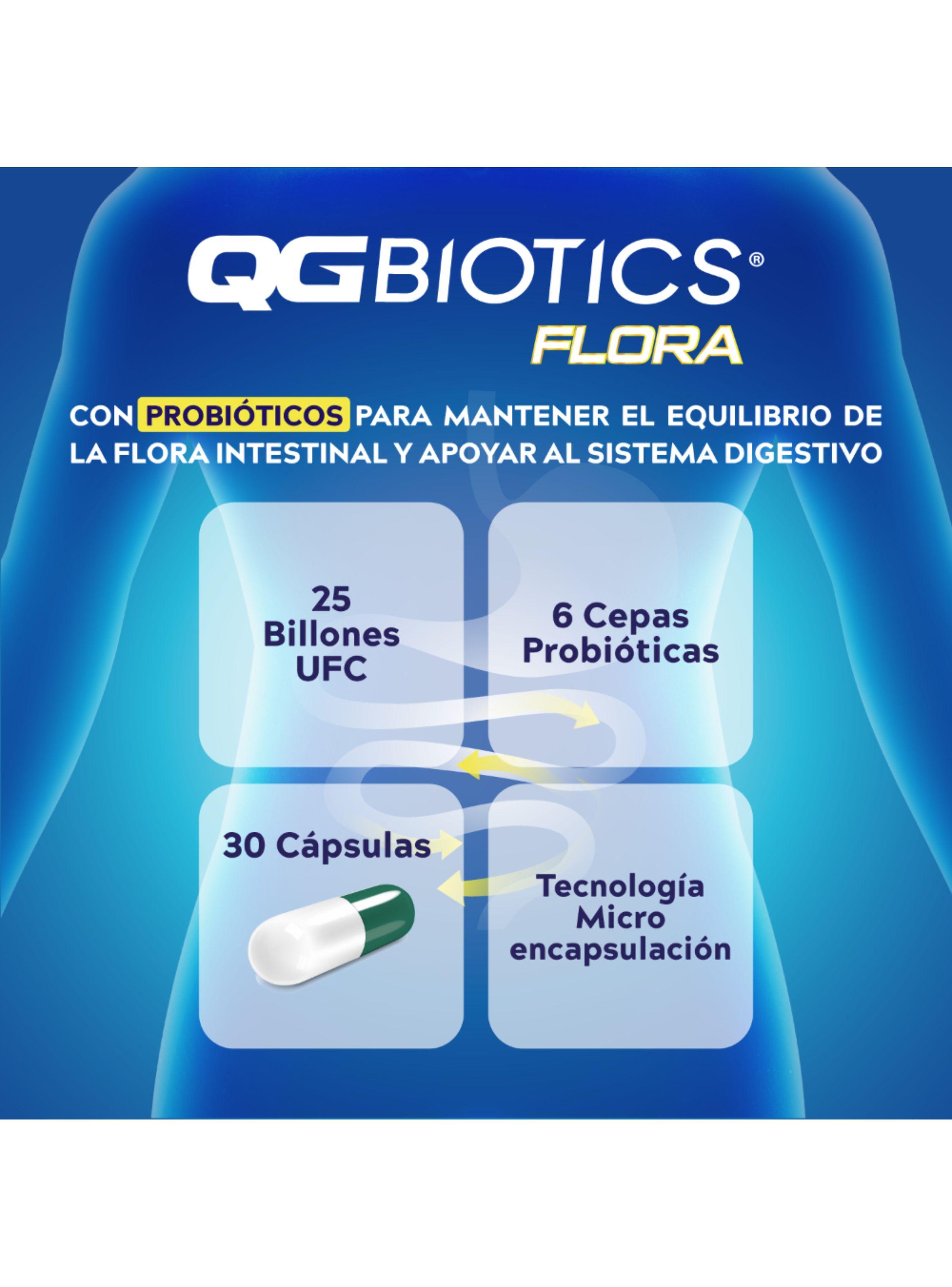 QGBiotics Flora probióticos 25 billones UFC - 30 cápsulas-3