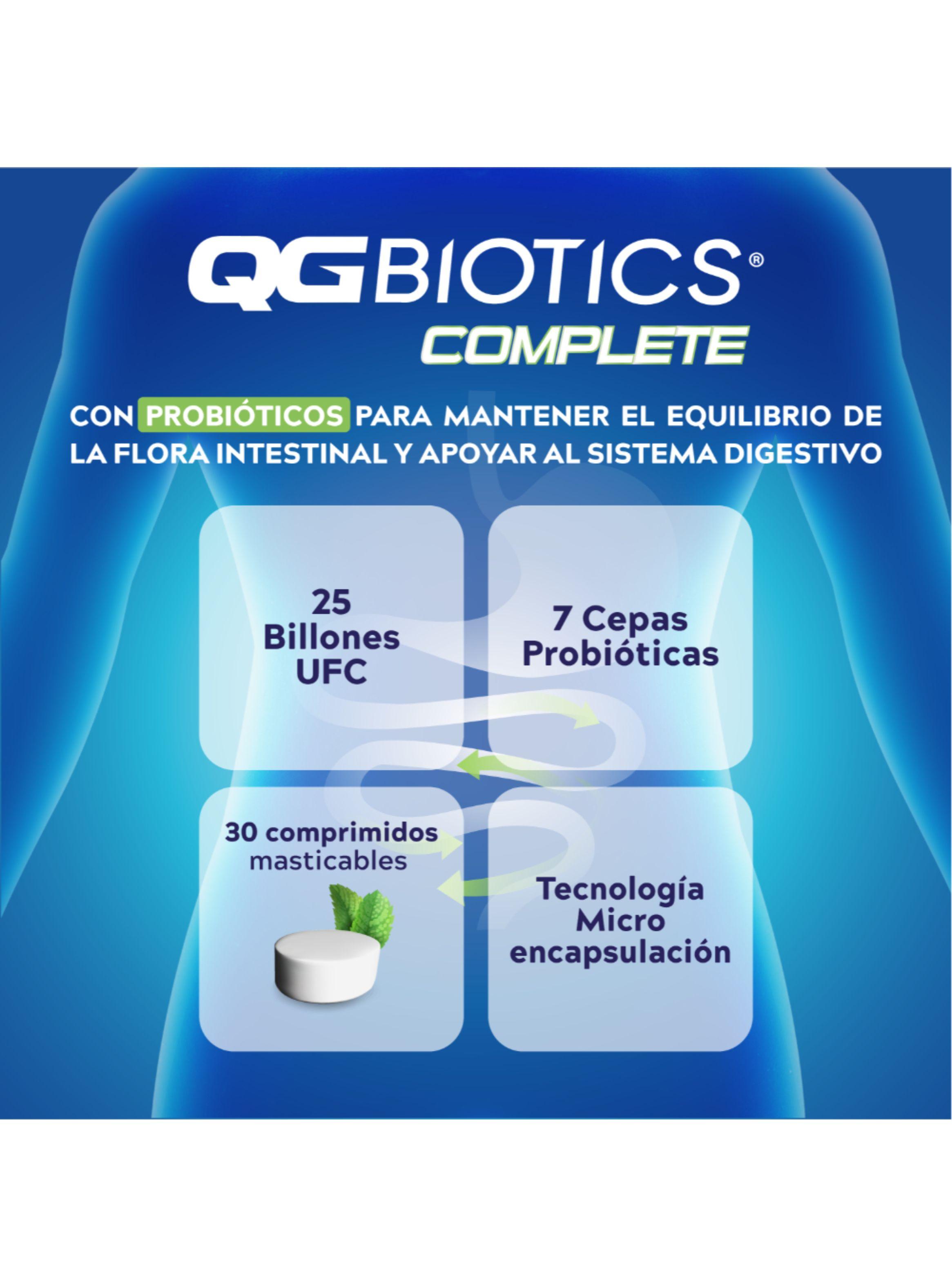 QGBiotics Complete probióticos 25 billon UFC 30 masticables-3