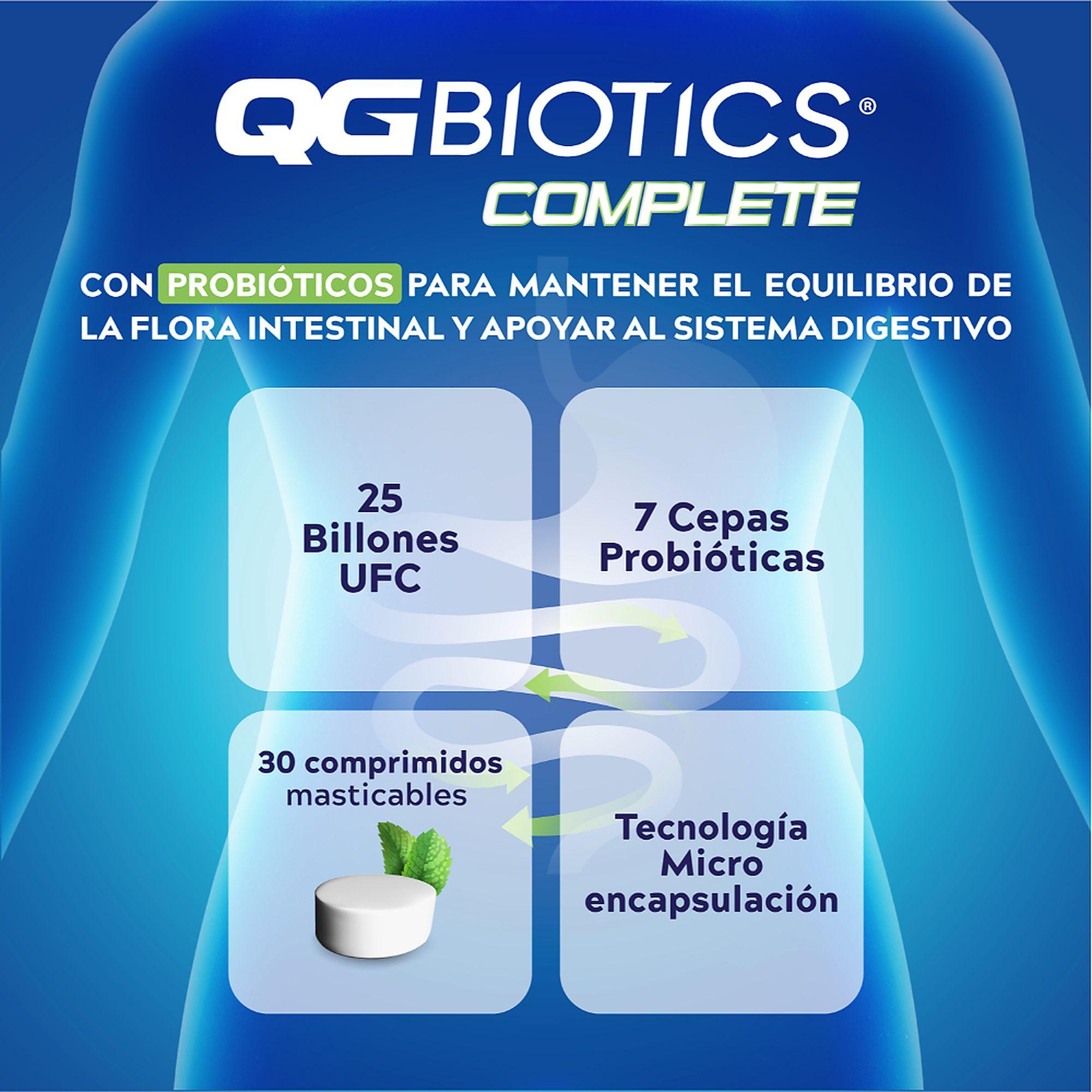 QGBiotics Complete probióticos 25 billon UFC 30 masticables-3