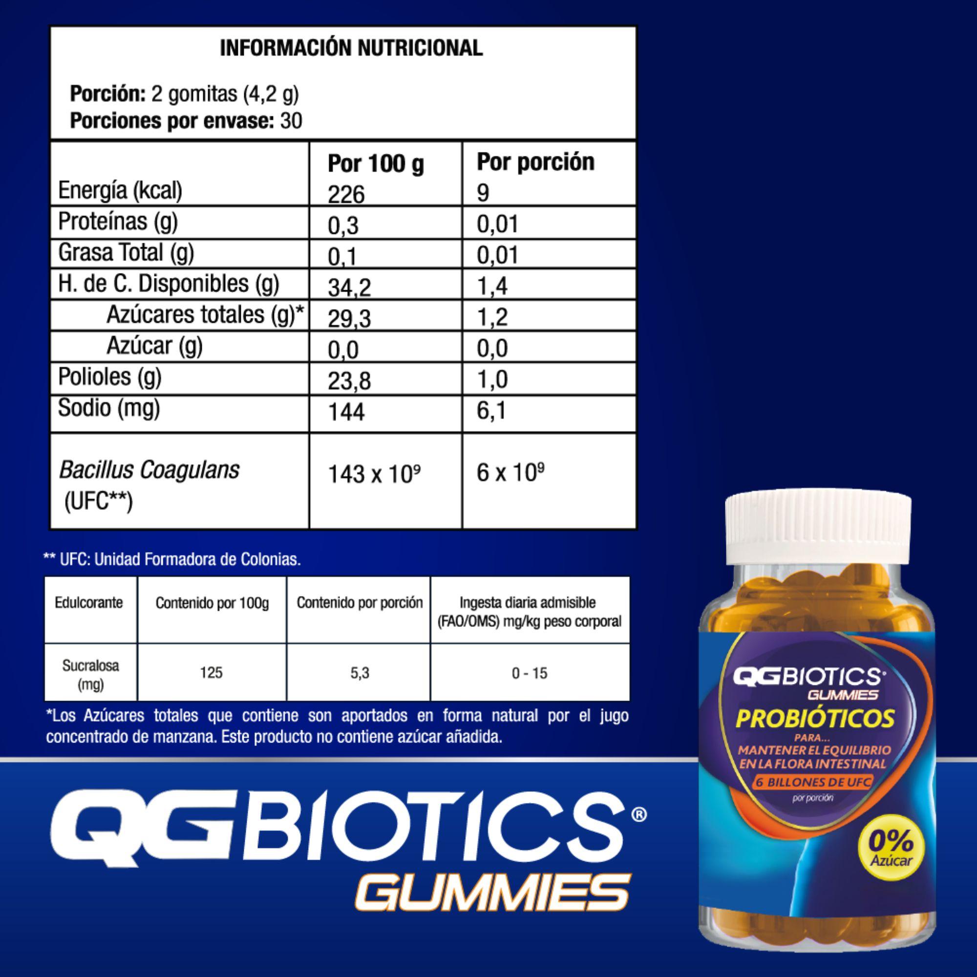 QGBiotics Gummies probióticos 6 billones UFC - 60 gomitas-5