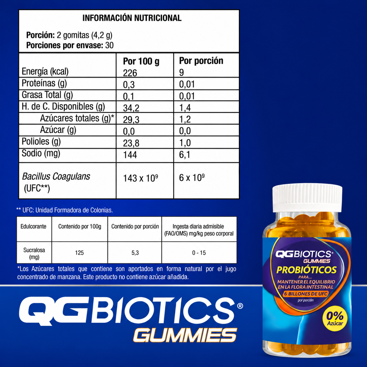 QGBiotics Gummies probióticos 6 billones UFC - 60 gomitas-5
