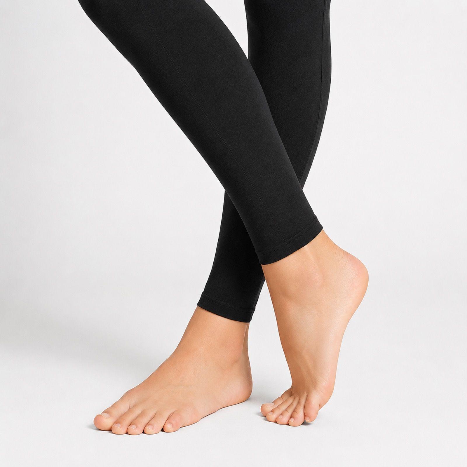Leggings térmicos negros para mujer, talla única-4