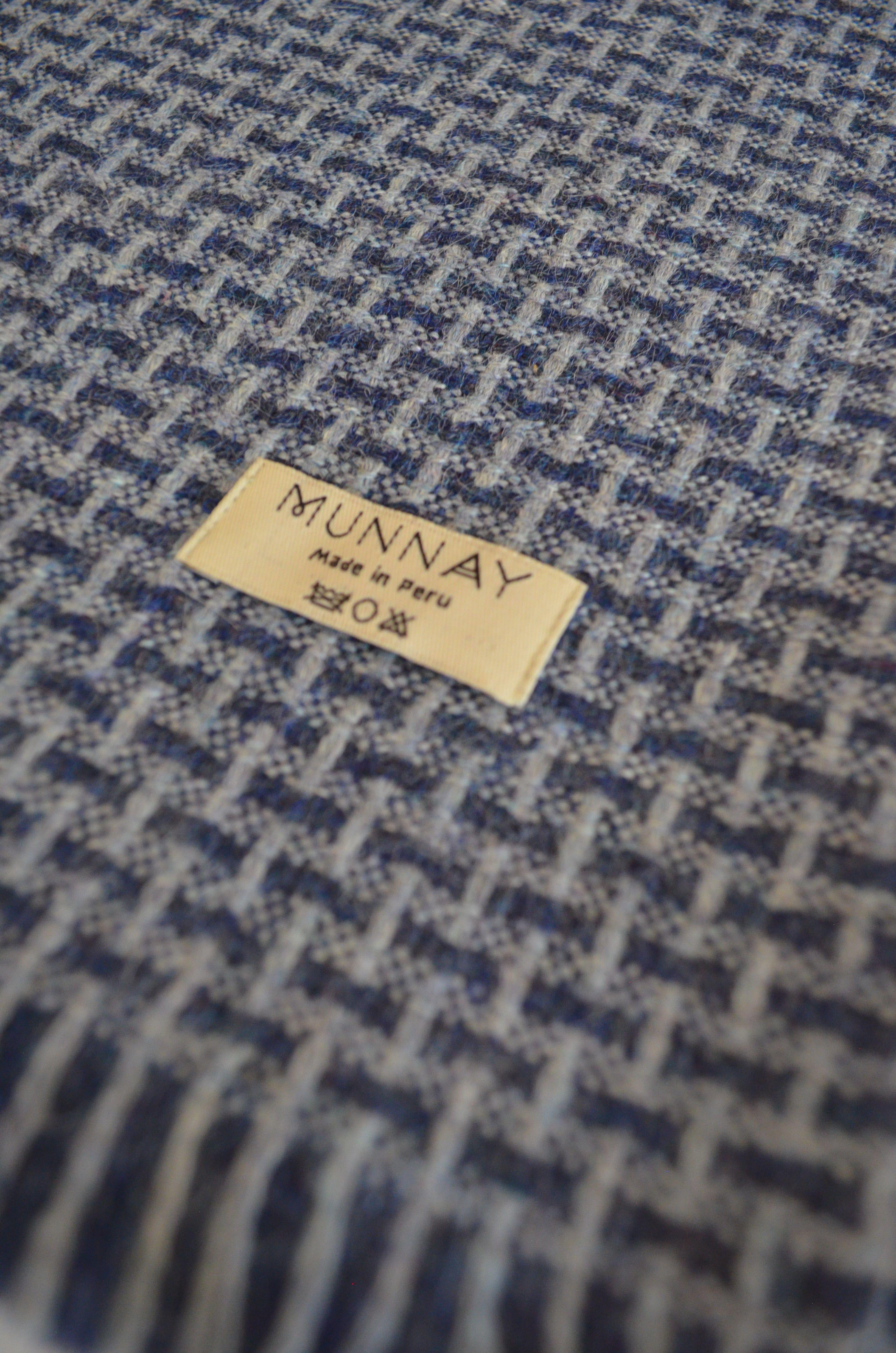 Manta 100% Baby Alpaca - Ruwa Azul Marino-1