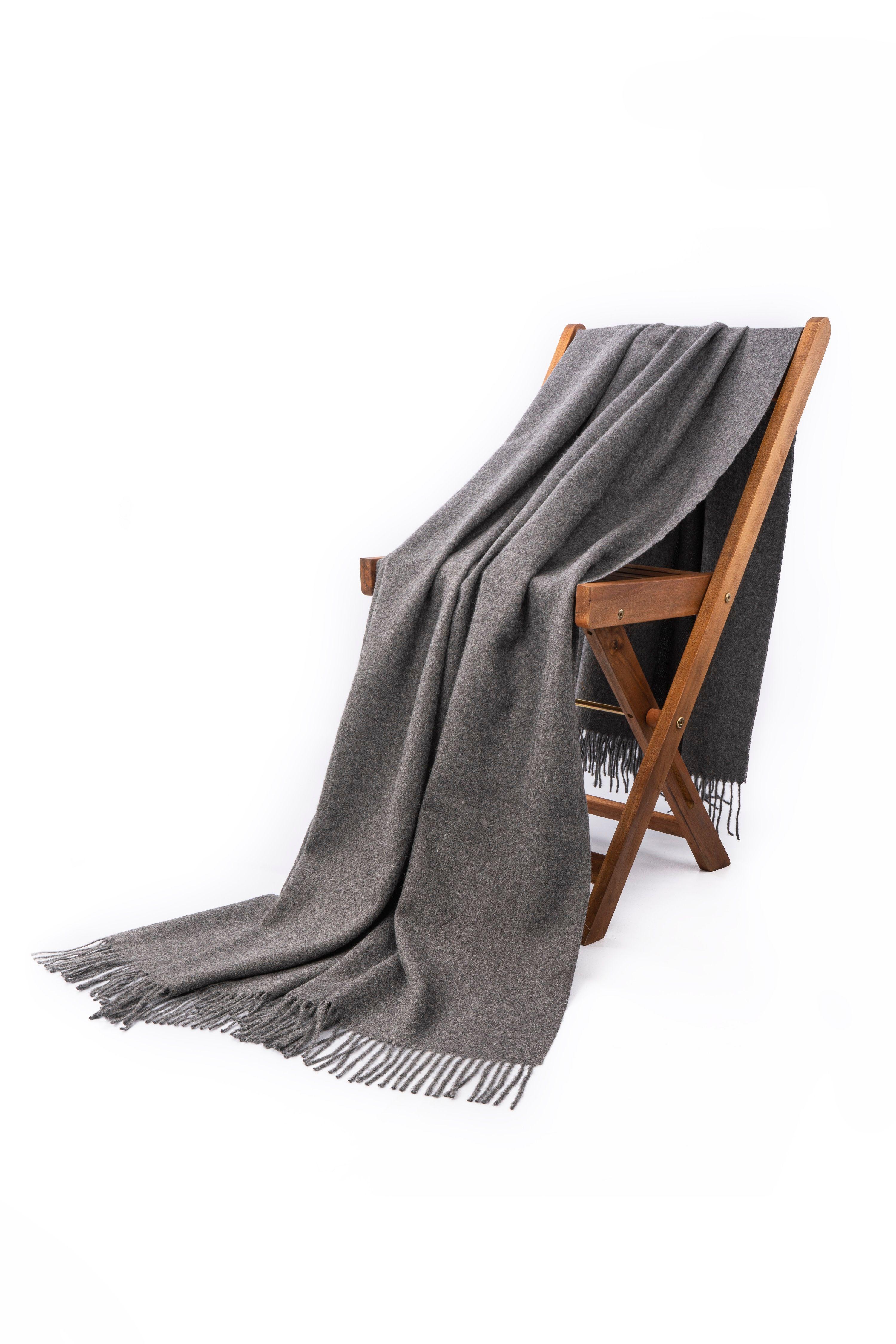 Manta 100% Baby Alpaca - Sumaq Gris Oscuro-0