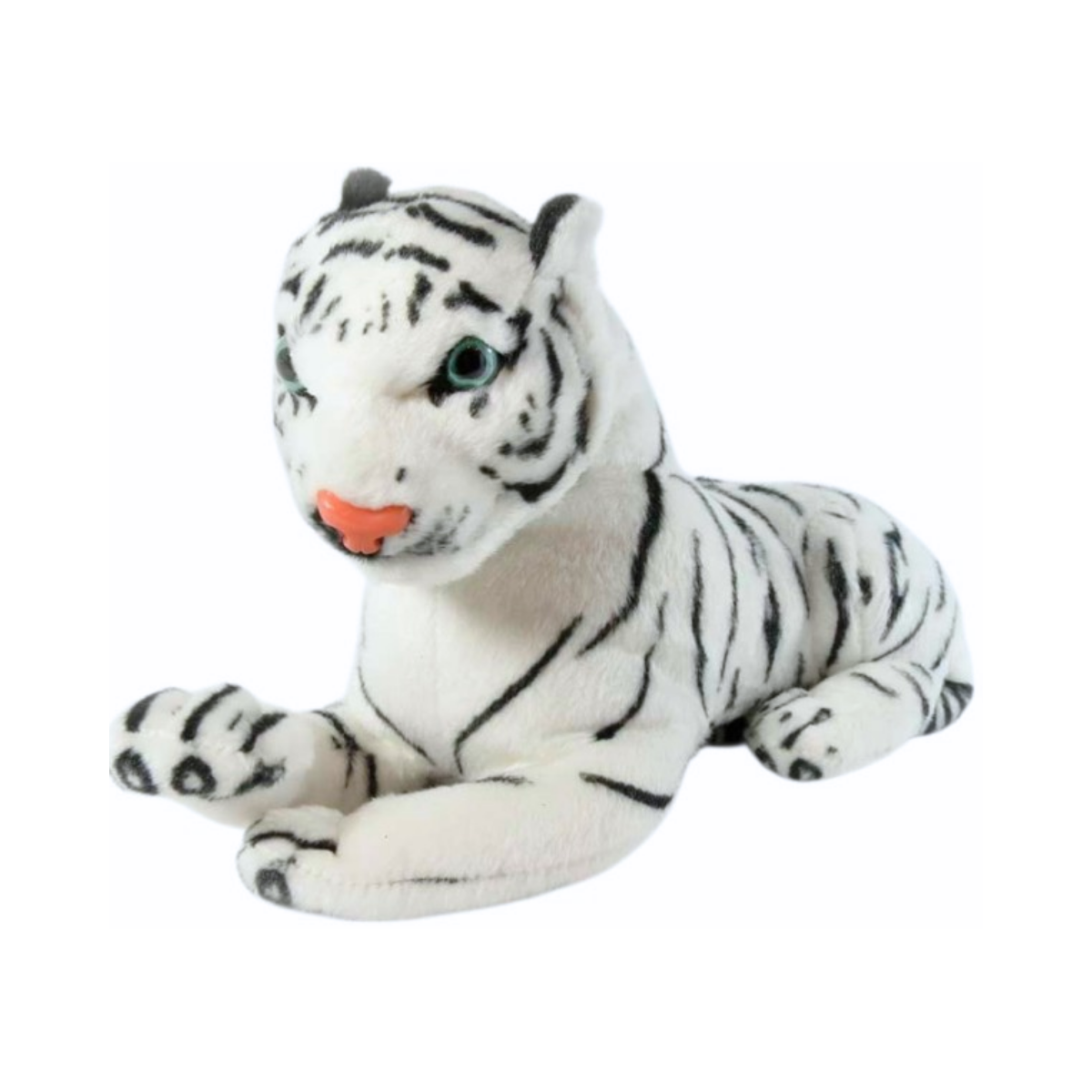 Peluche Tigre Blanco Acostado 30 cm Buinzoo-0