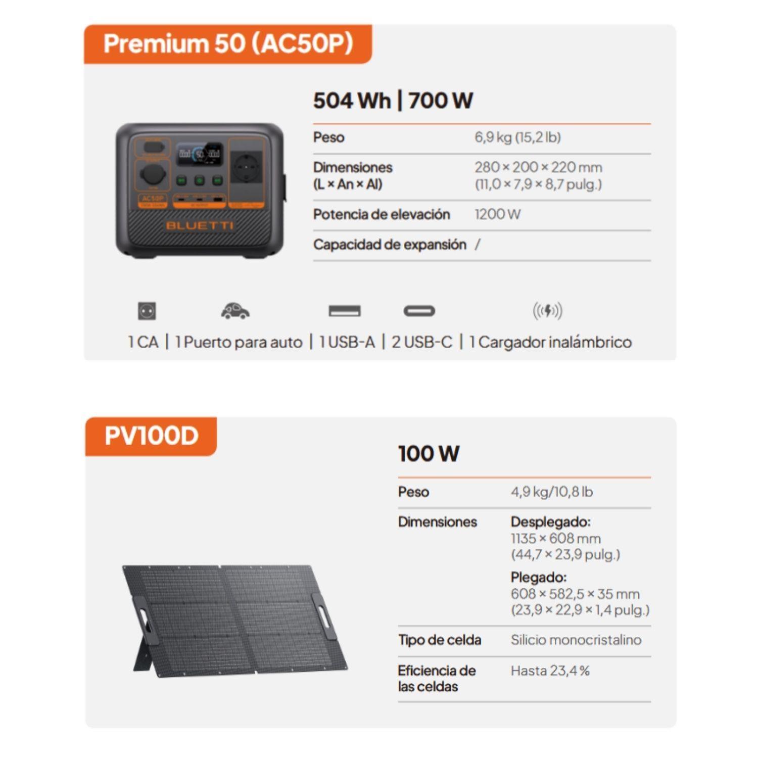 KIT CENTRAL DE ENERGÍA + PANEL SOLAR PORTÁTIL BLUETTI-3