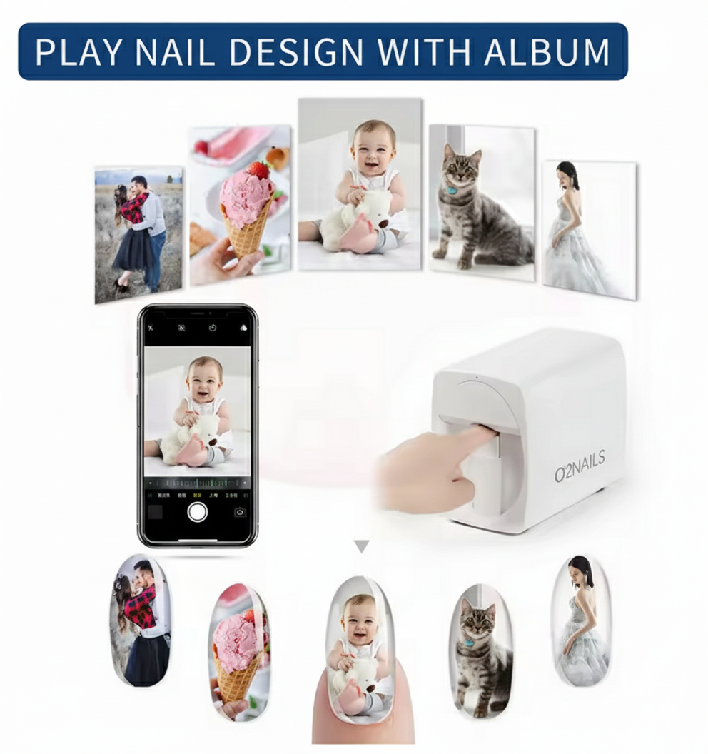 IMPRESORA DIGITAL  DE DISEÑO DE UÑAS O'2 NAILS M1-3