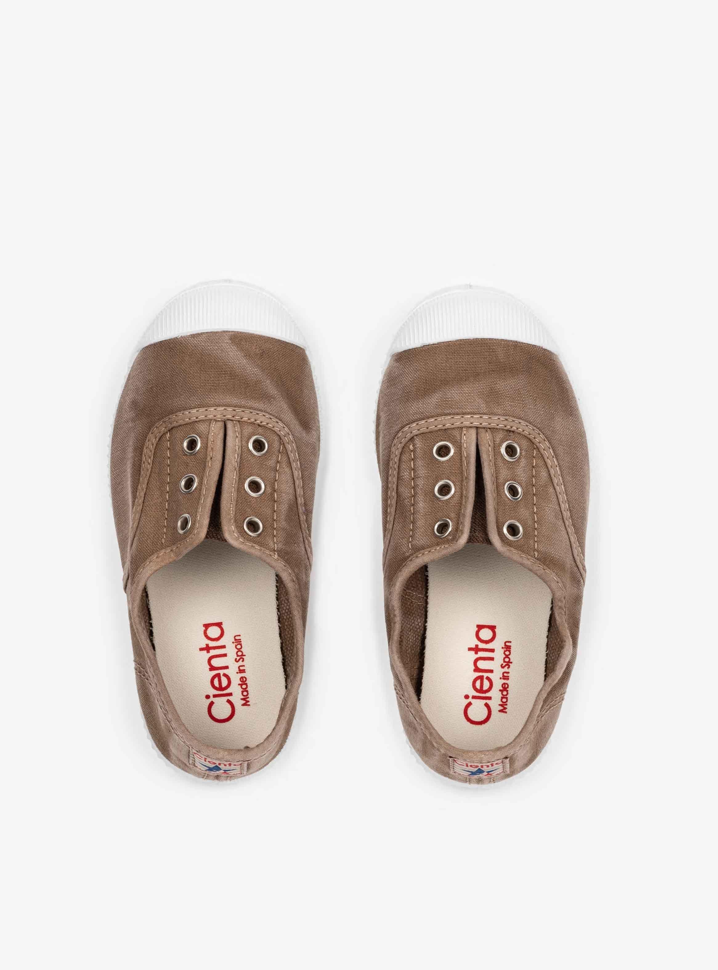 Zapatilla lona sin cordones mujer café desgastado (T. 35-43)-2