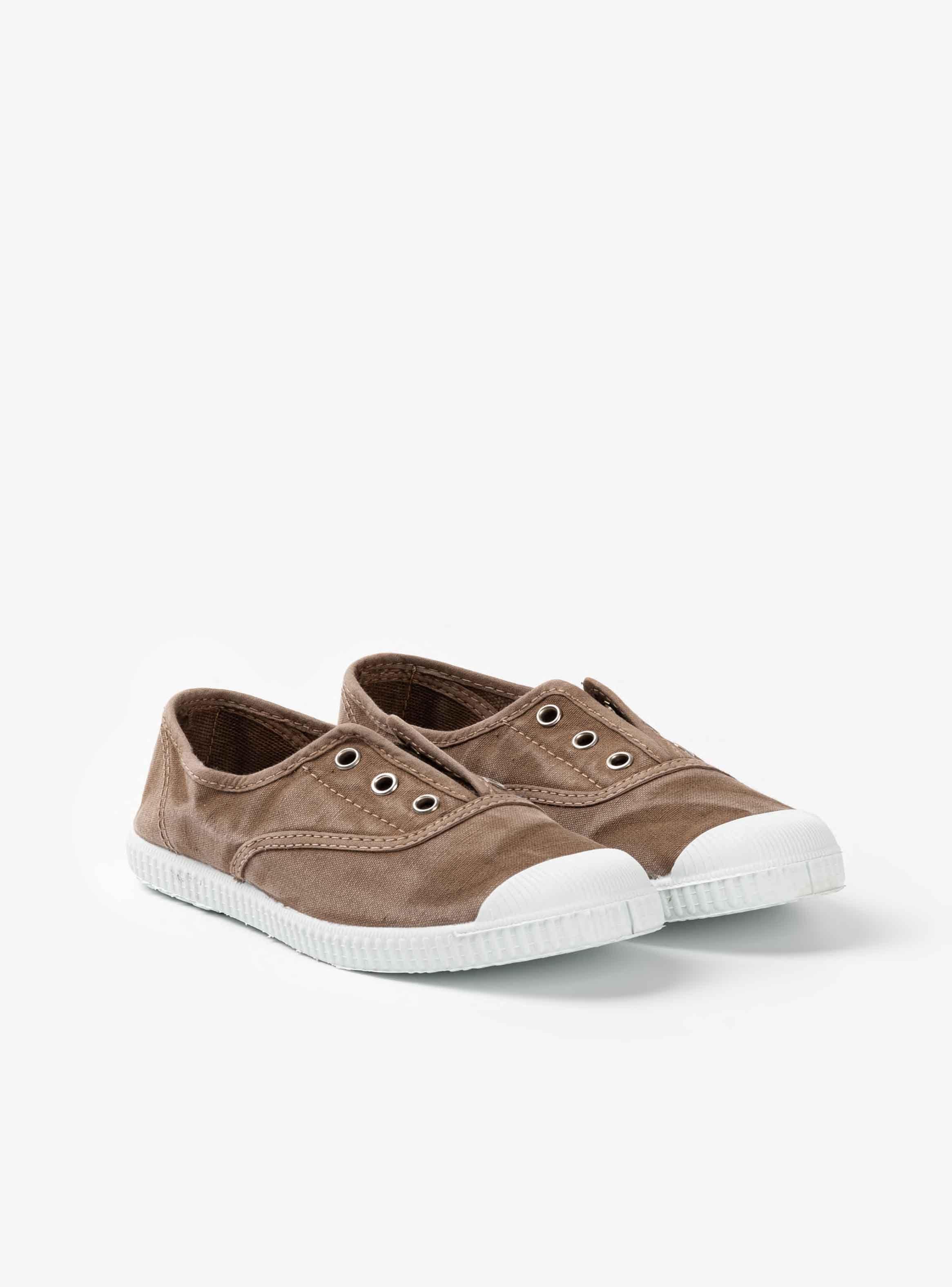 Zapatilla lona sin cordones mujer café desgastado (T. 35-43)-3