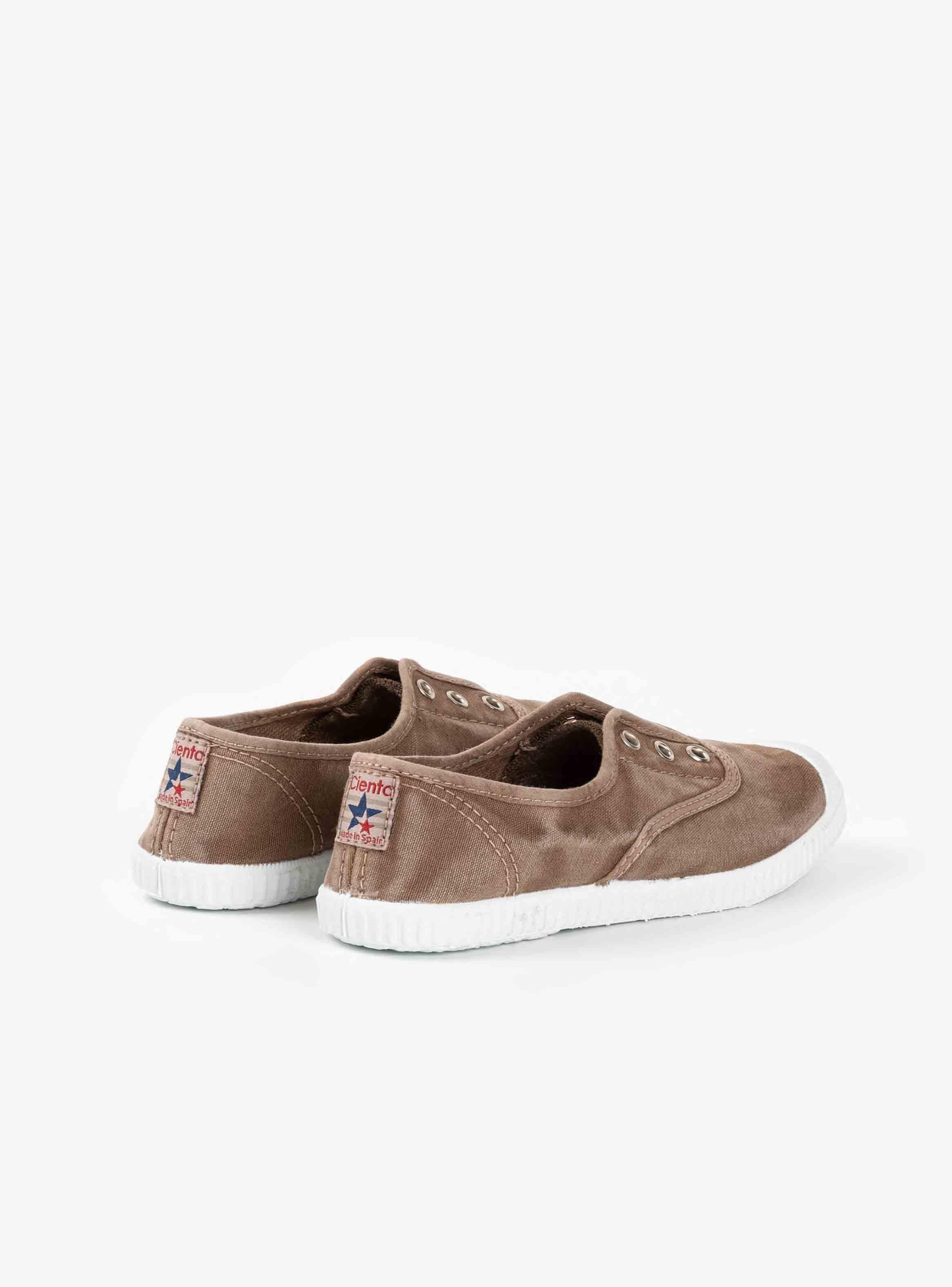 Zapatilla lona sin cordones mujer café desgastado (T. 35-43)-4