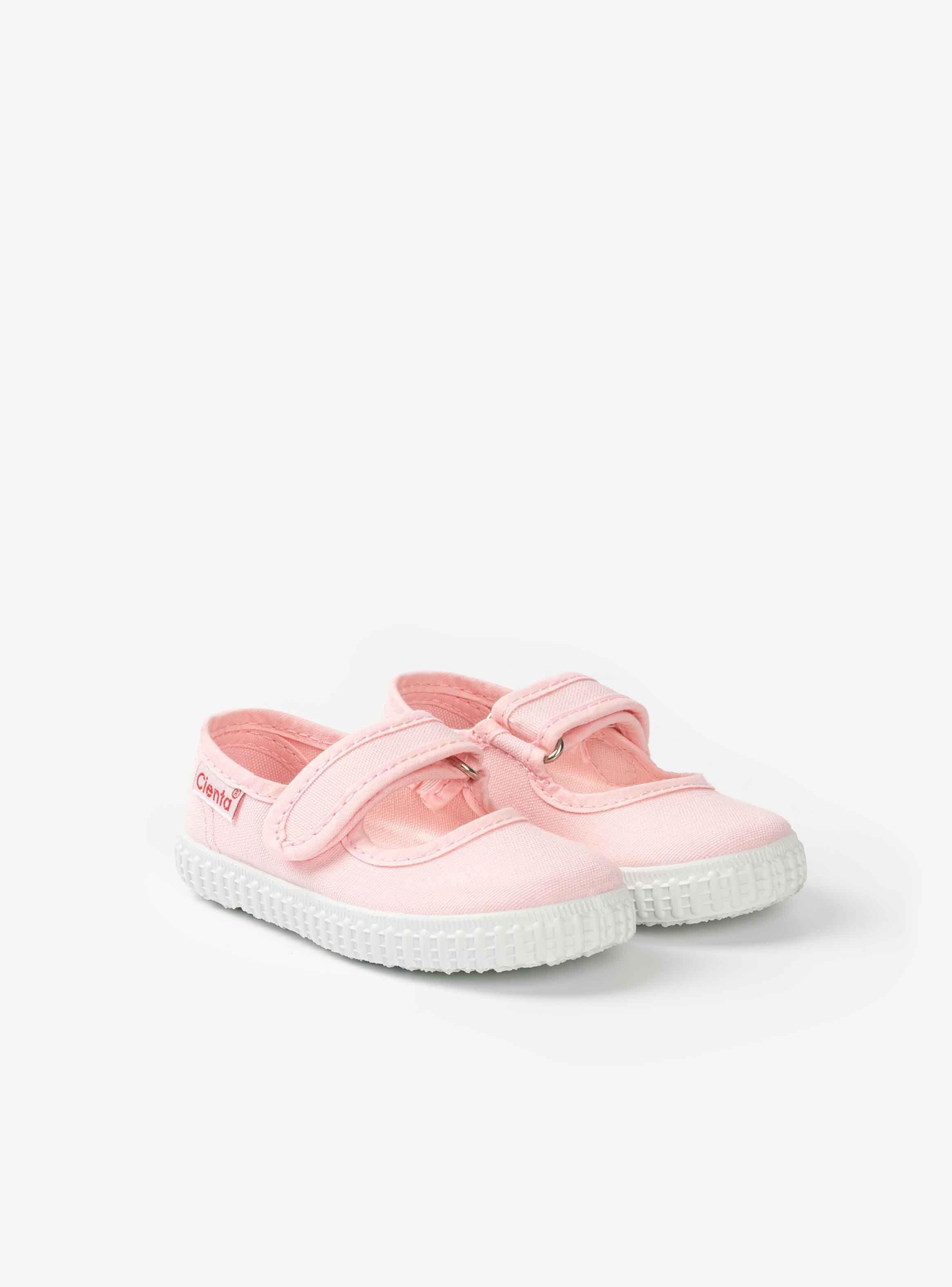 Zapato mercedita velcro niña rosa-3