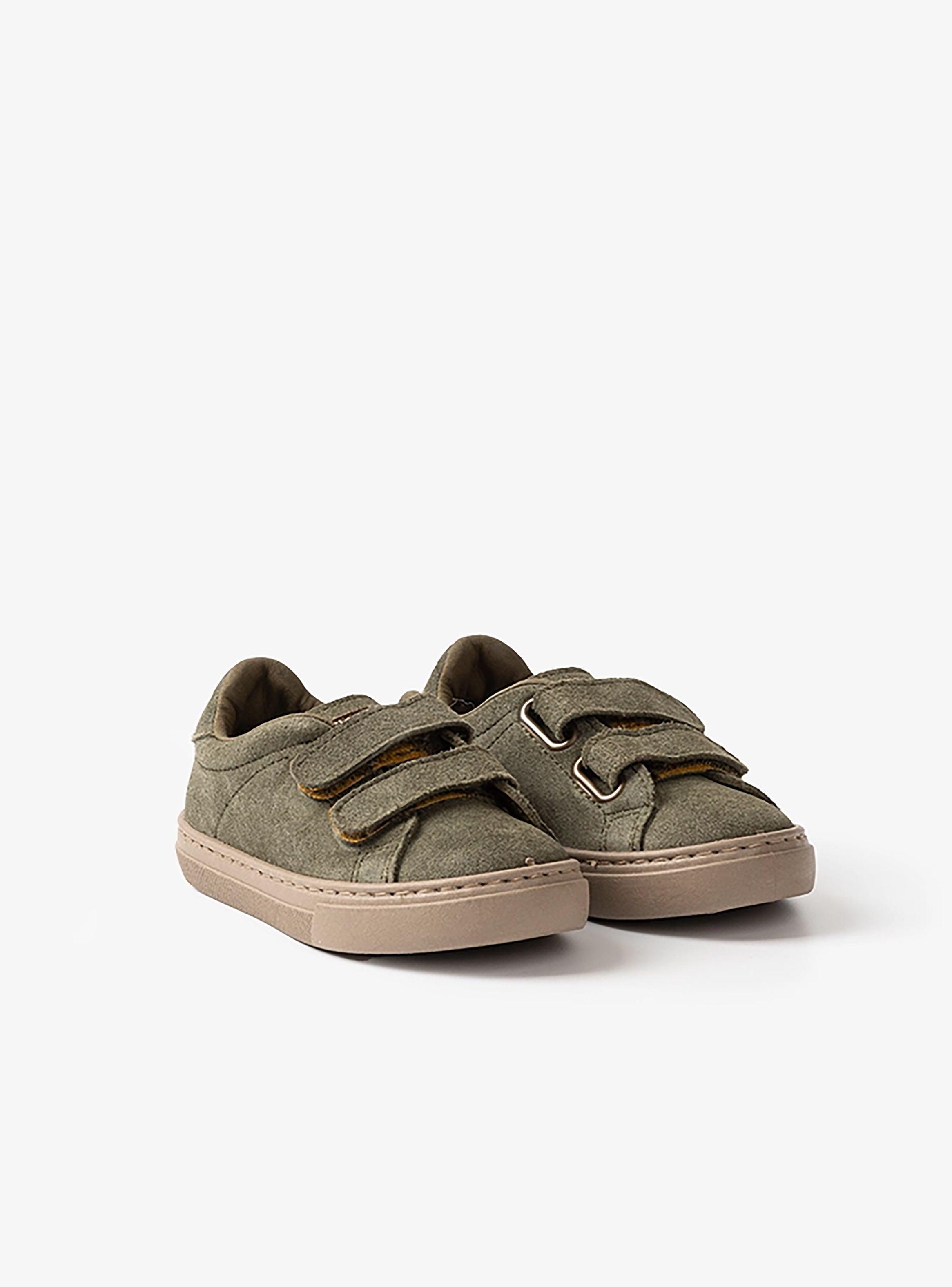 Zapatilla doble velcro cuero suede (T. 25-35)-2