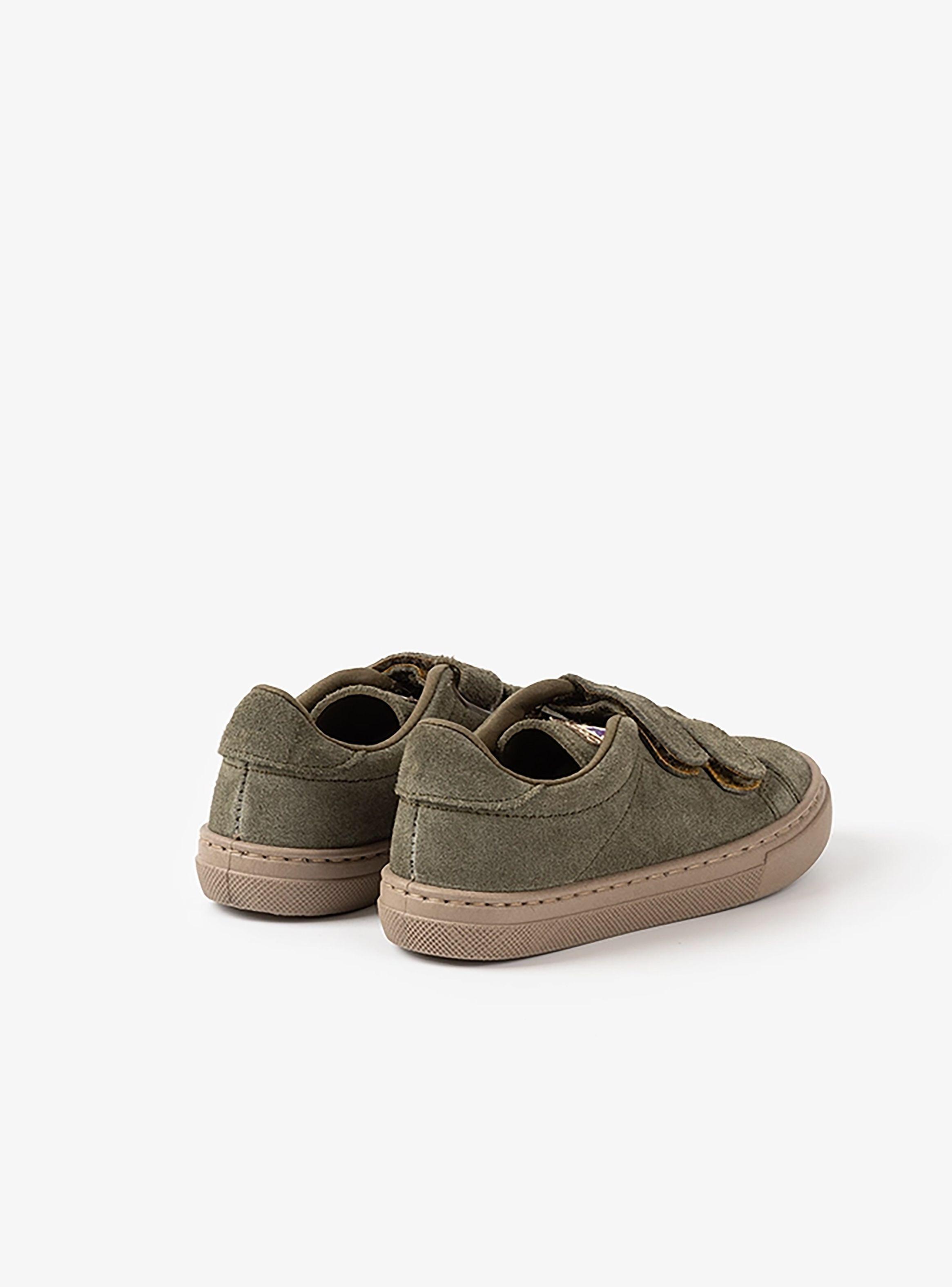 Zapatilla doble velcro cuero suede (T. 25-35)-3