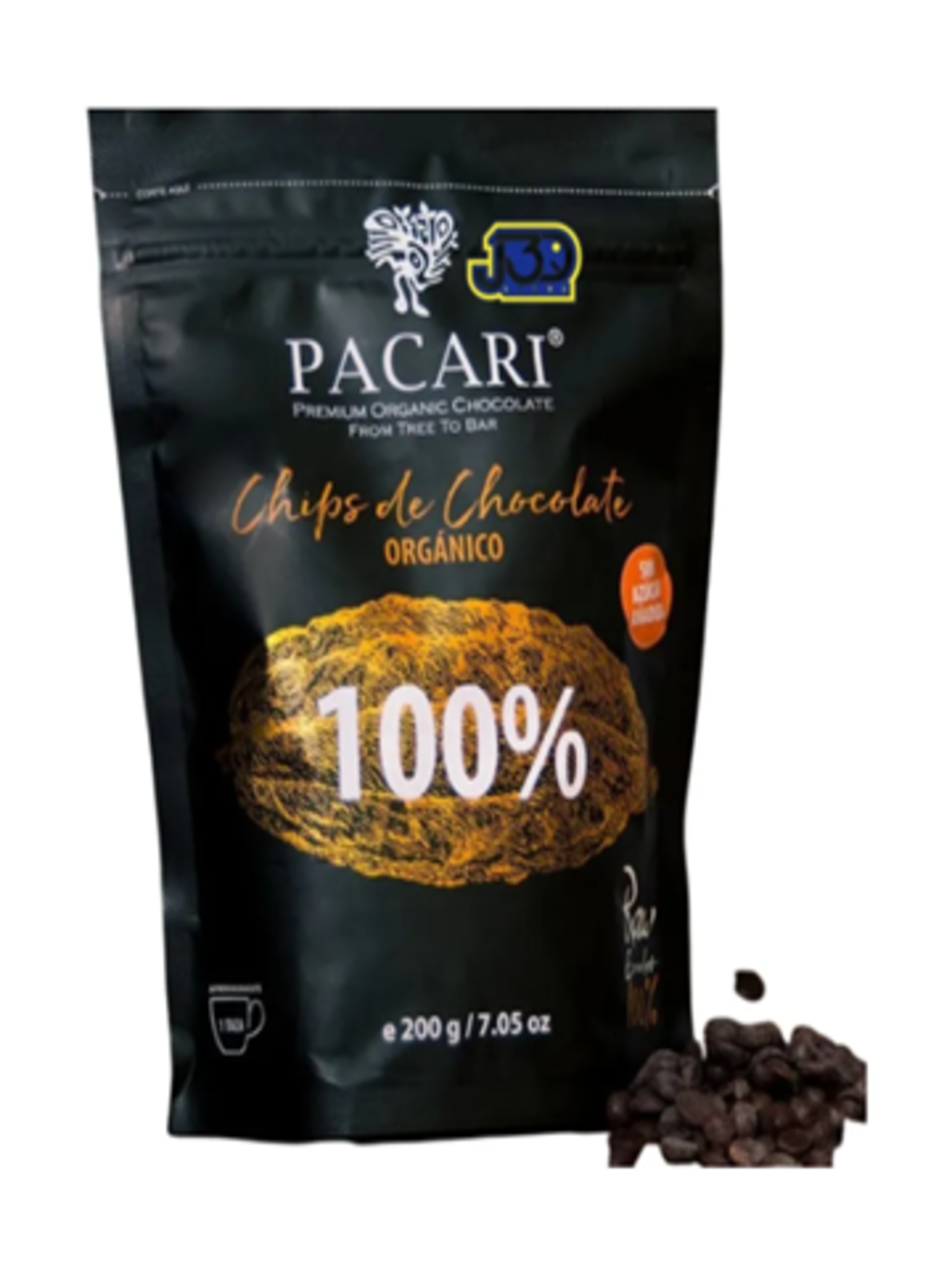 Chip De Chocolate Orgánico 100% Cacao 200g Pacari Sin Gluten-0