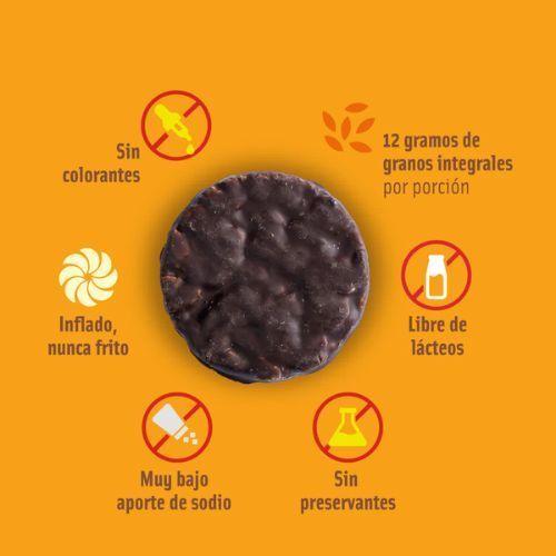 28 Snacks Integral Galletas De Arroz Mizos Chocolate Naranja-2
