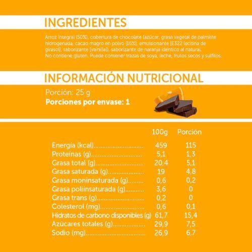 28 Snacks Integral Galletas De Arroz Mizos Chocolate Naranja-4
