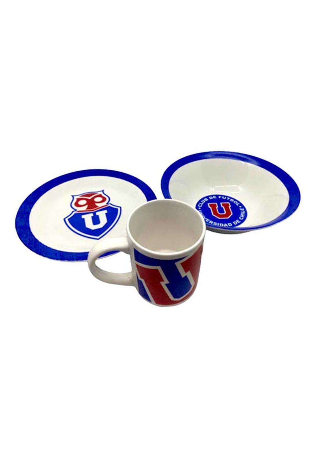 Set Desayuno Bowl + Plato + Tazón Universidad De Chile-2