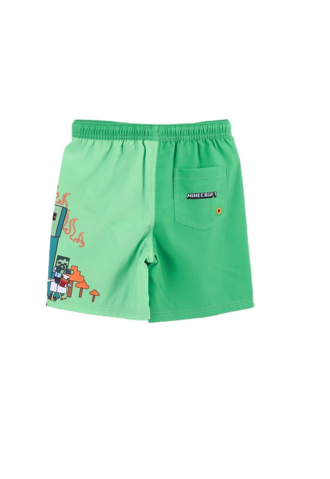 Traje Baño Short Infantil Diseños Minecraft The Brands-1