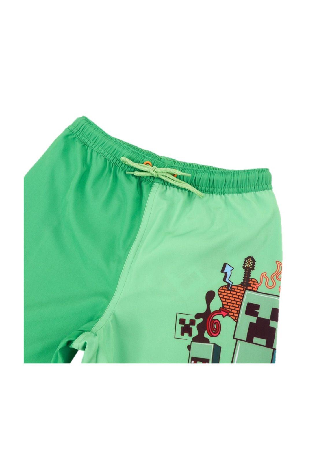 Traje Baño Short Infantil Diseños Minecraft The Brands-2
