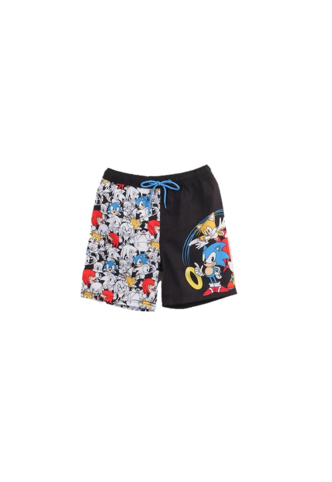Traje Baño Short Infantil Sonic Diseños The Brands-0
