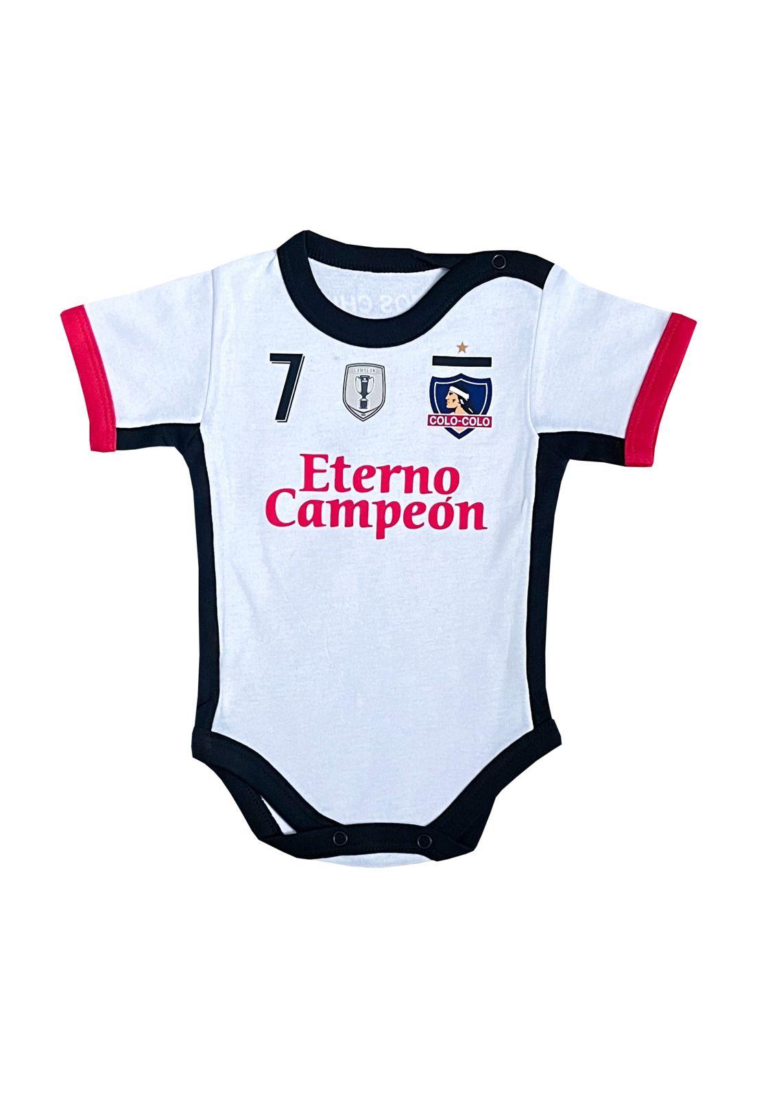 Body Bebé Colo Colo 2023 Blanco N°7 Oficial Manga Corta-0