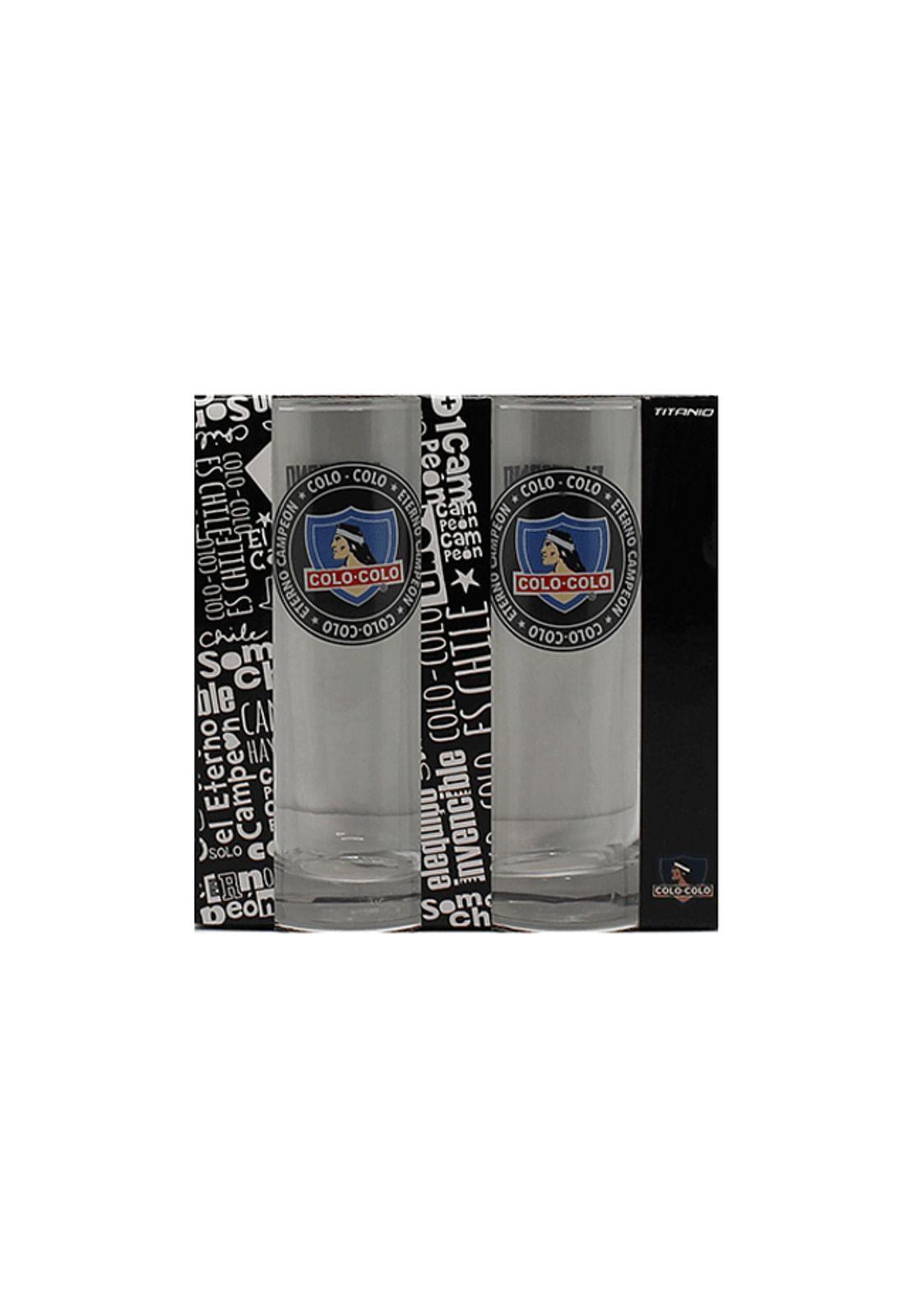 Set 2 Vasos Piscoleros Colo Colo Nuevos Original Titanio-0