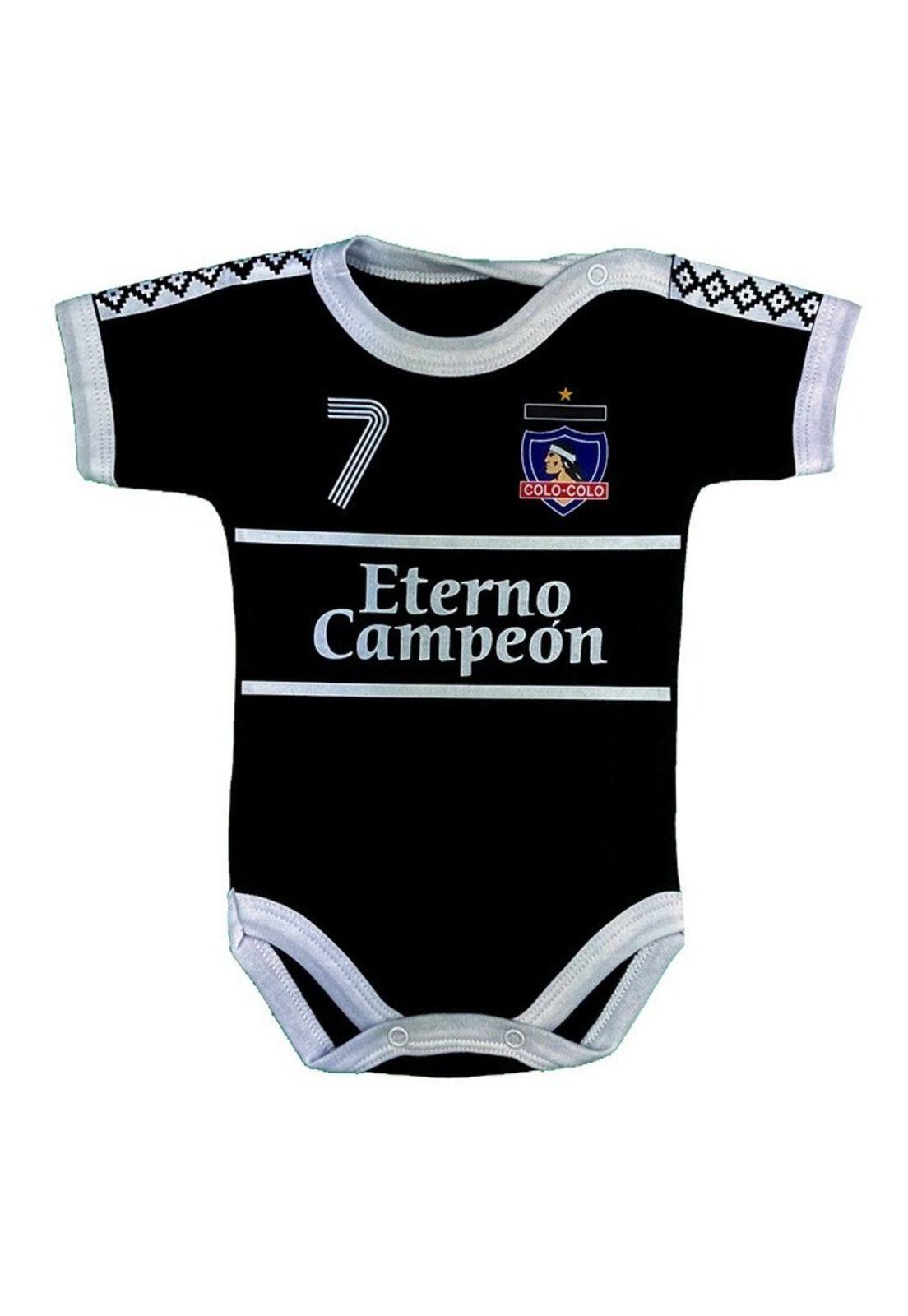 Body Bebé Colo Colo Visita Negro N°7 Oficial Manga Corta-0