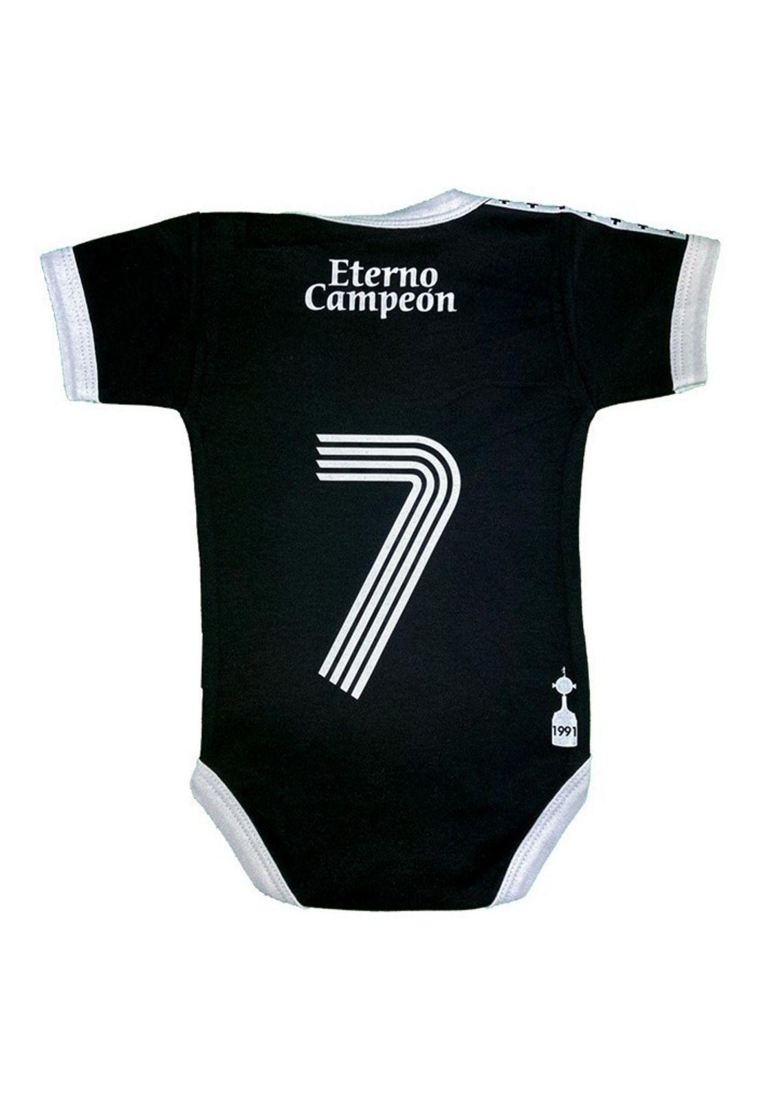 Body Bebé Colo Colo Visita Negro N°7 Oficial Manga Corta-1