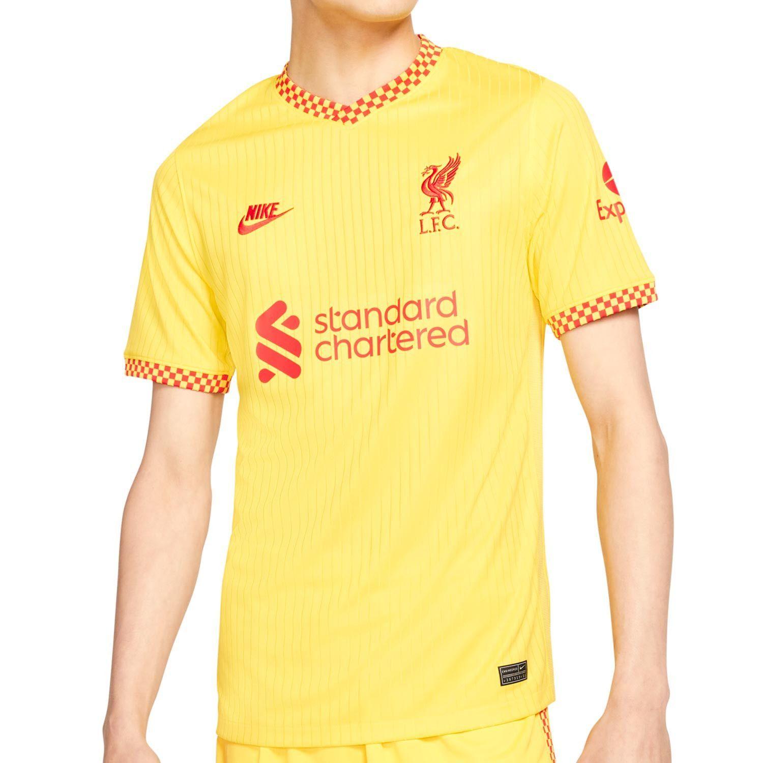 Camiseta Liverpool 2021/2022 Tercera Amarilla Original Nike-0
