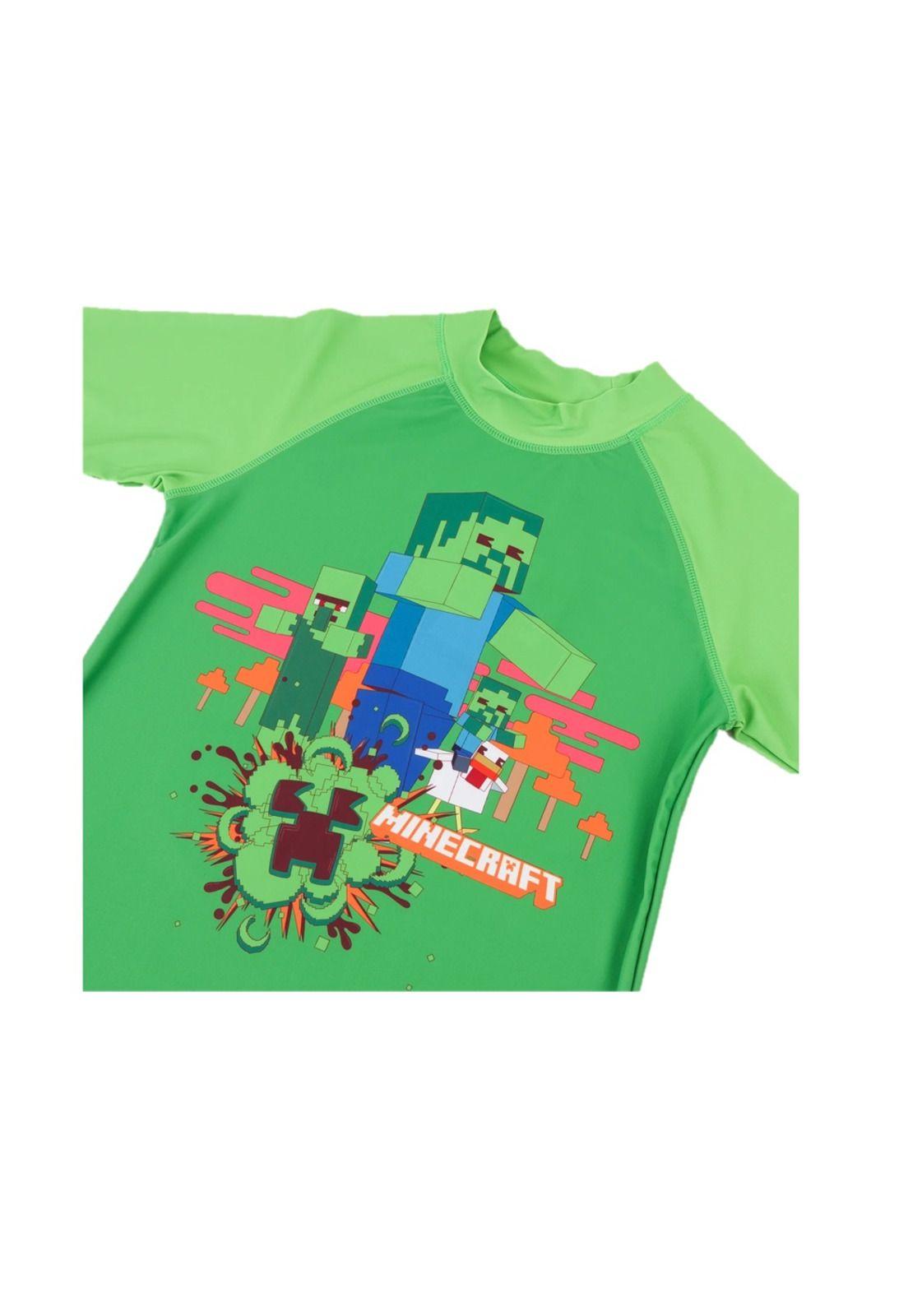 Polera Baño Infantil UV Manga Corta Minecraft The Brands-2