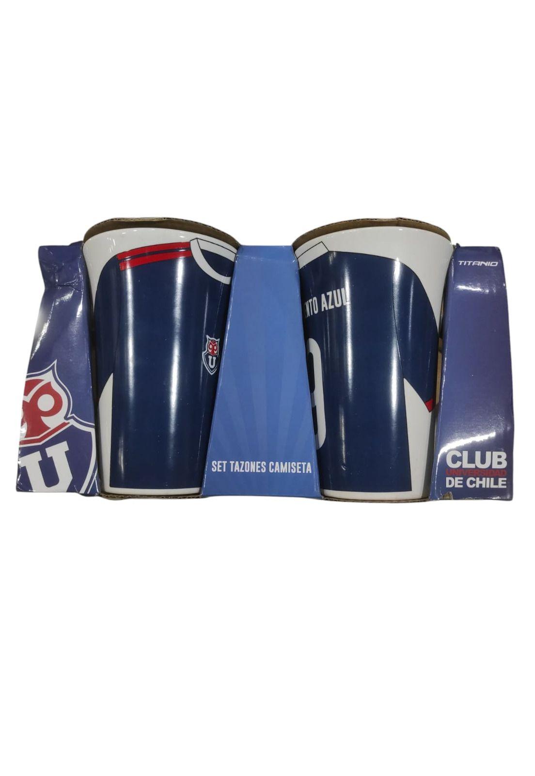 Set 2 Tazones Camiseta Universidad De Chile 325 Ml Oficial-2