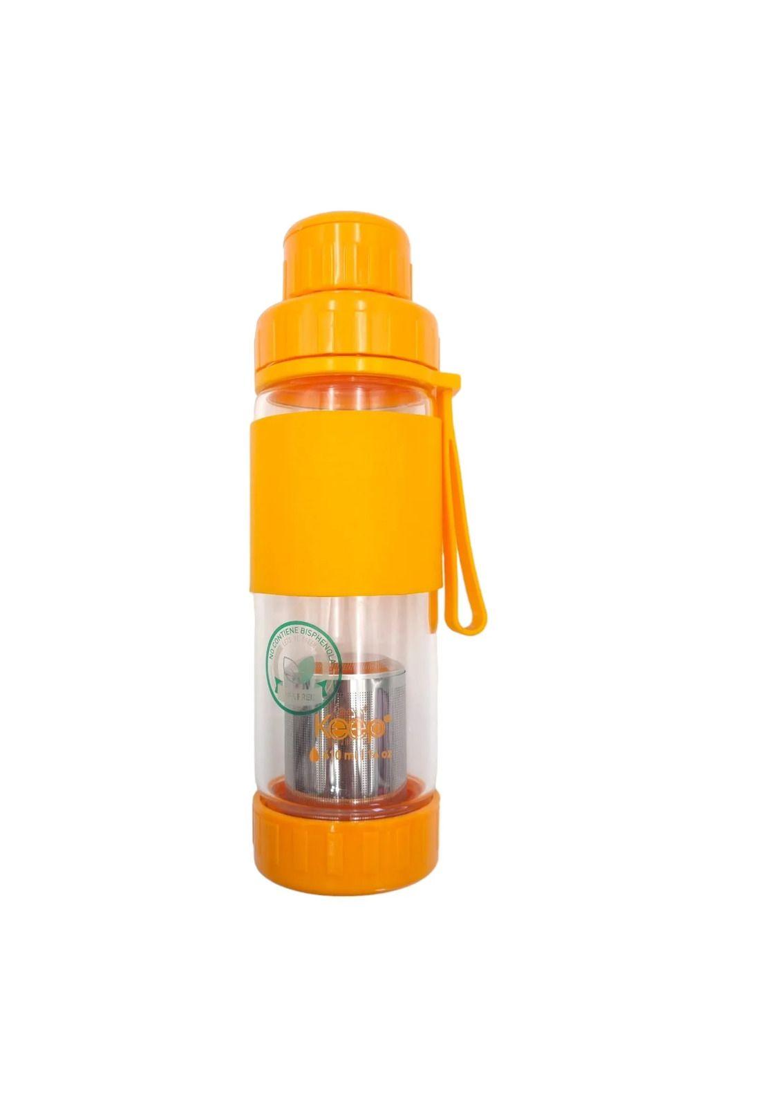 Botella Vidrio C/infusor 410ml Colores Nueva & Original Keep-0