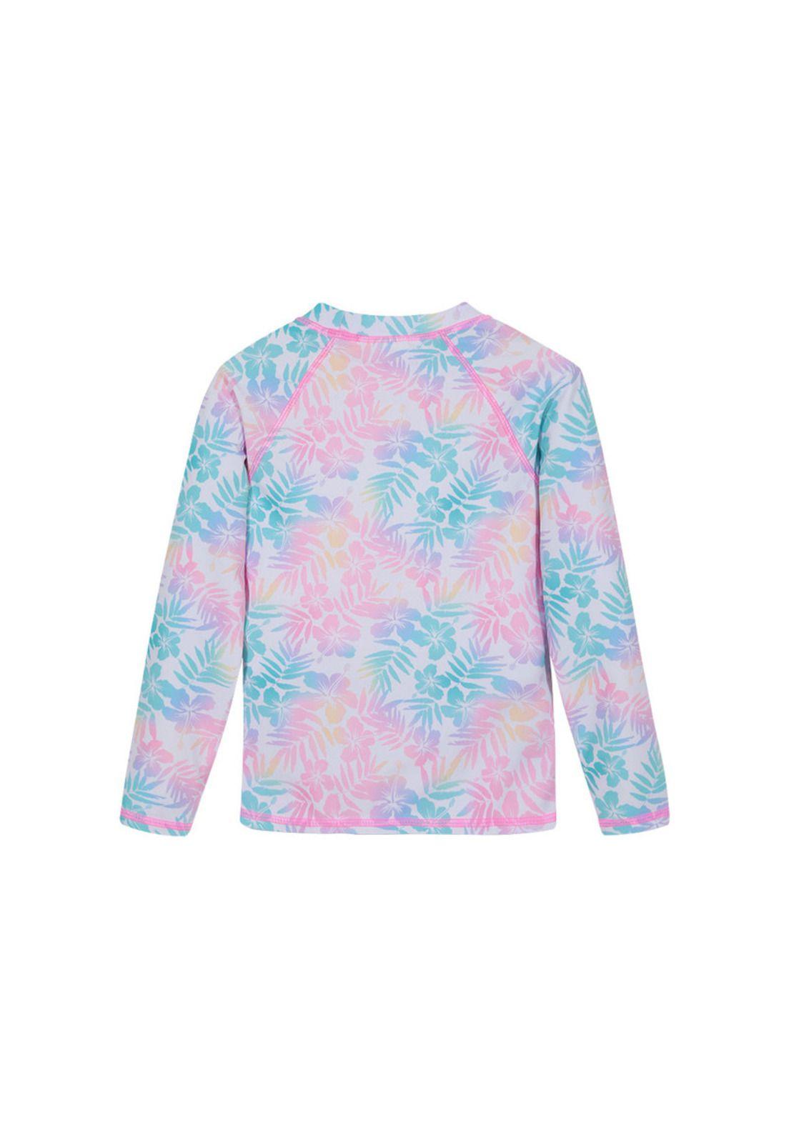 Polera de baño niña M/L filtro UV Flores H2O-1