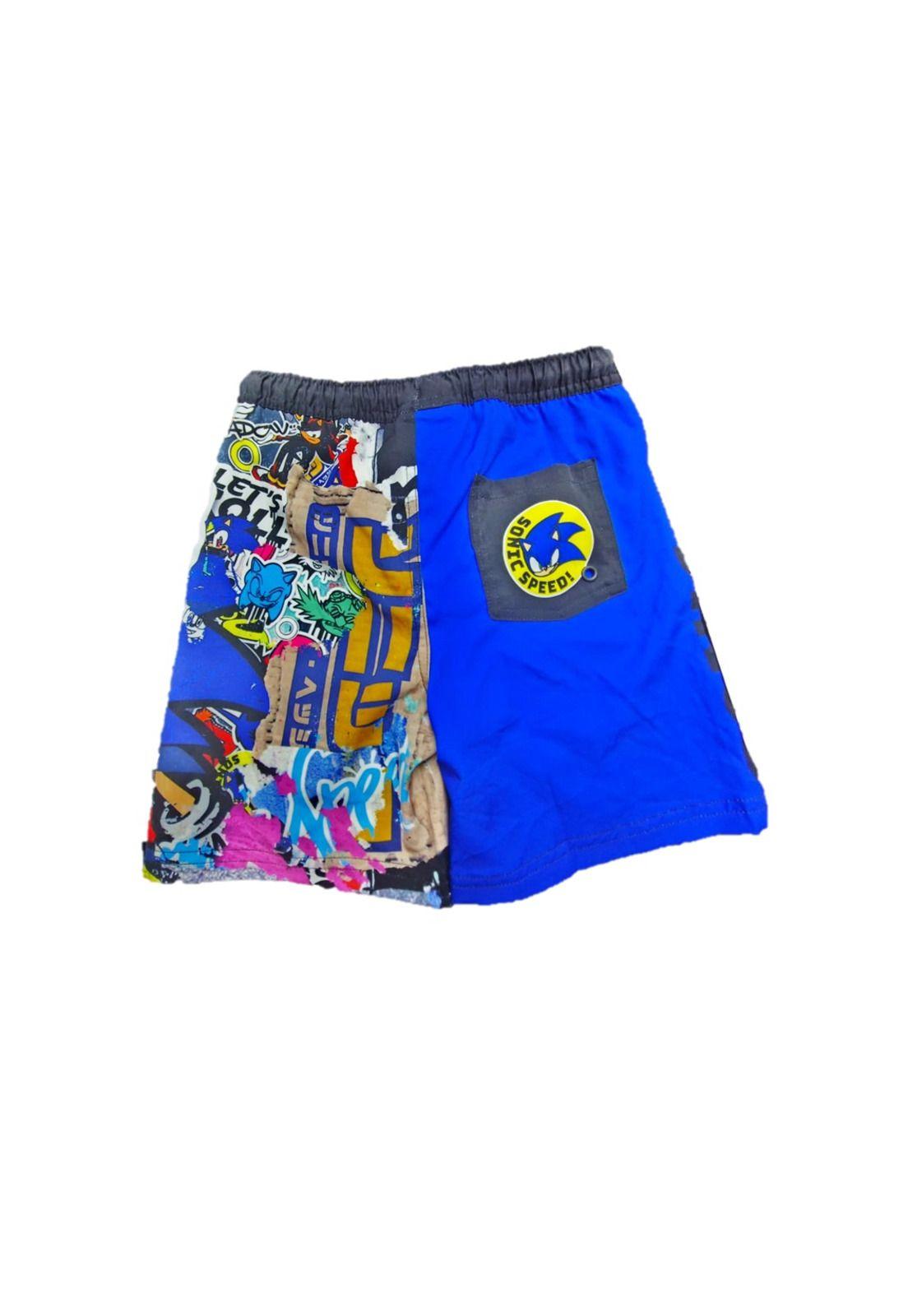 Traje Baño Short Infantil Sonic The Brands-1