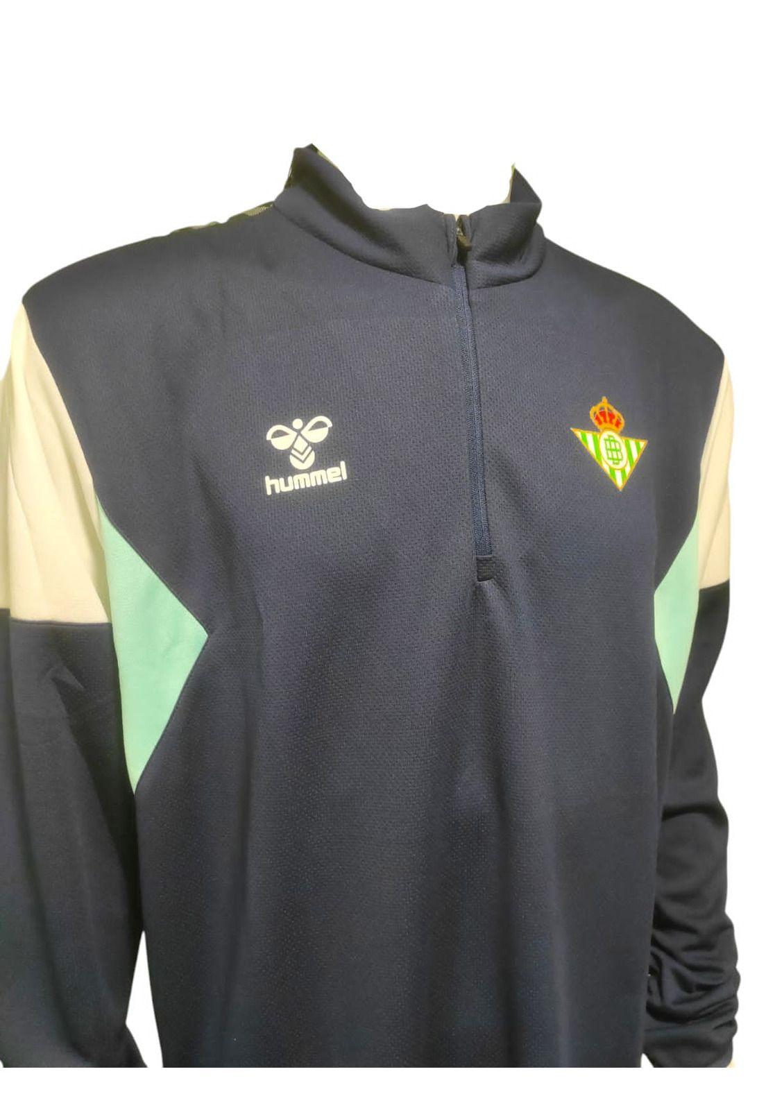 Polerón Real Betis 2023 2024 Entrenamiento Azul Hummel-2