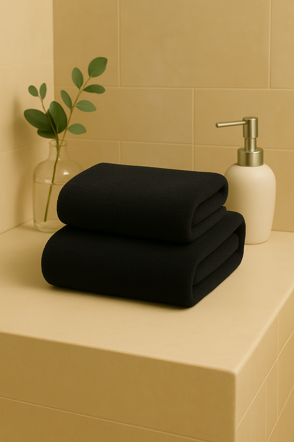 Pack 2 Toallas Negras Microfibra 070x130-2