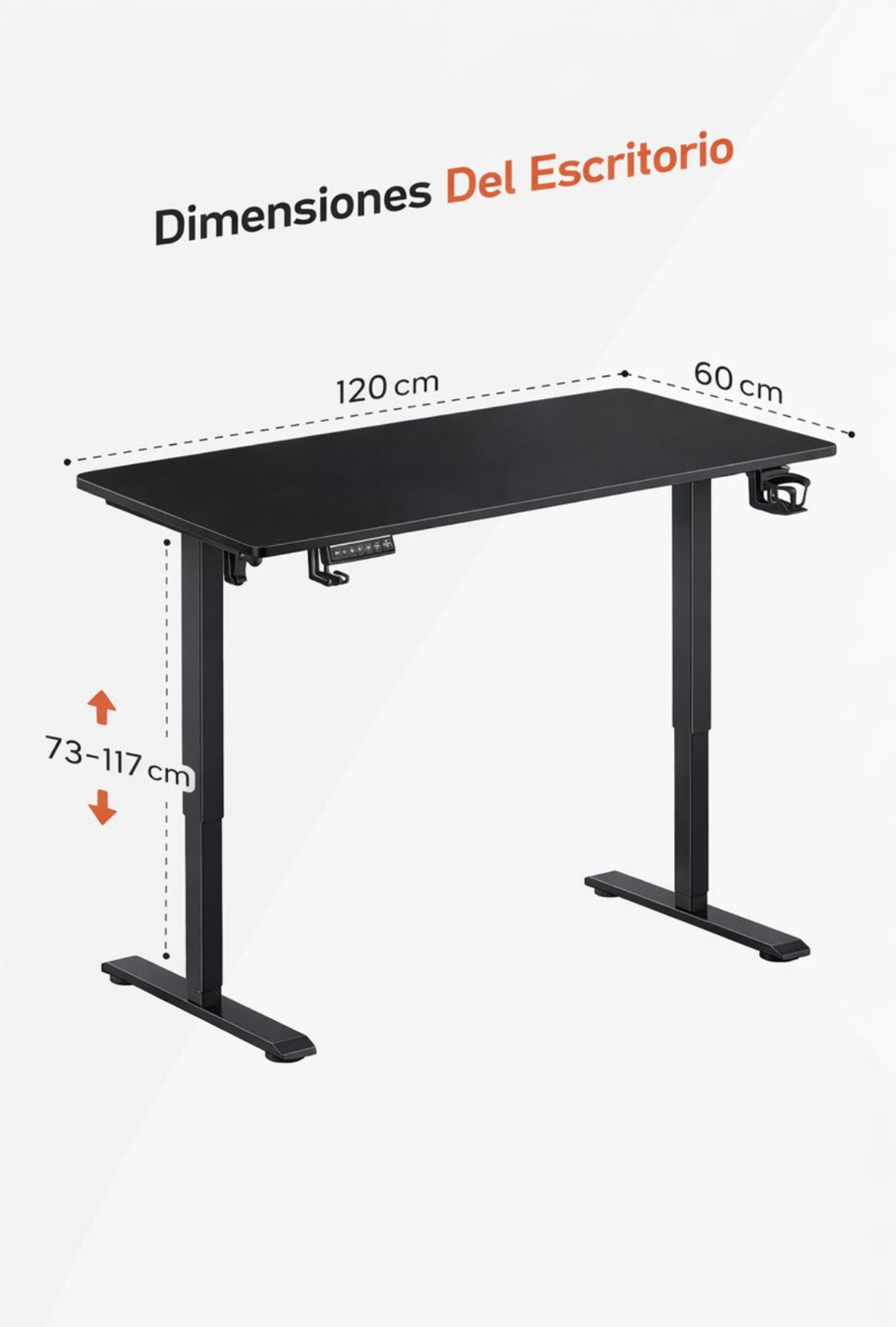 Escritorio Electrico Altura Regulable Bavaro Negro-3
