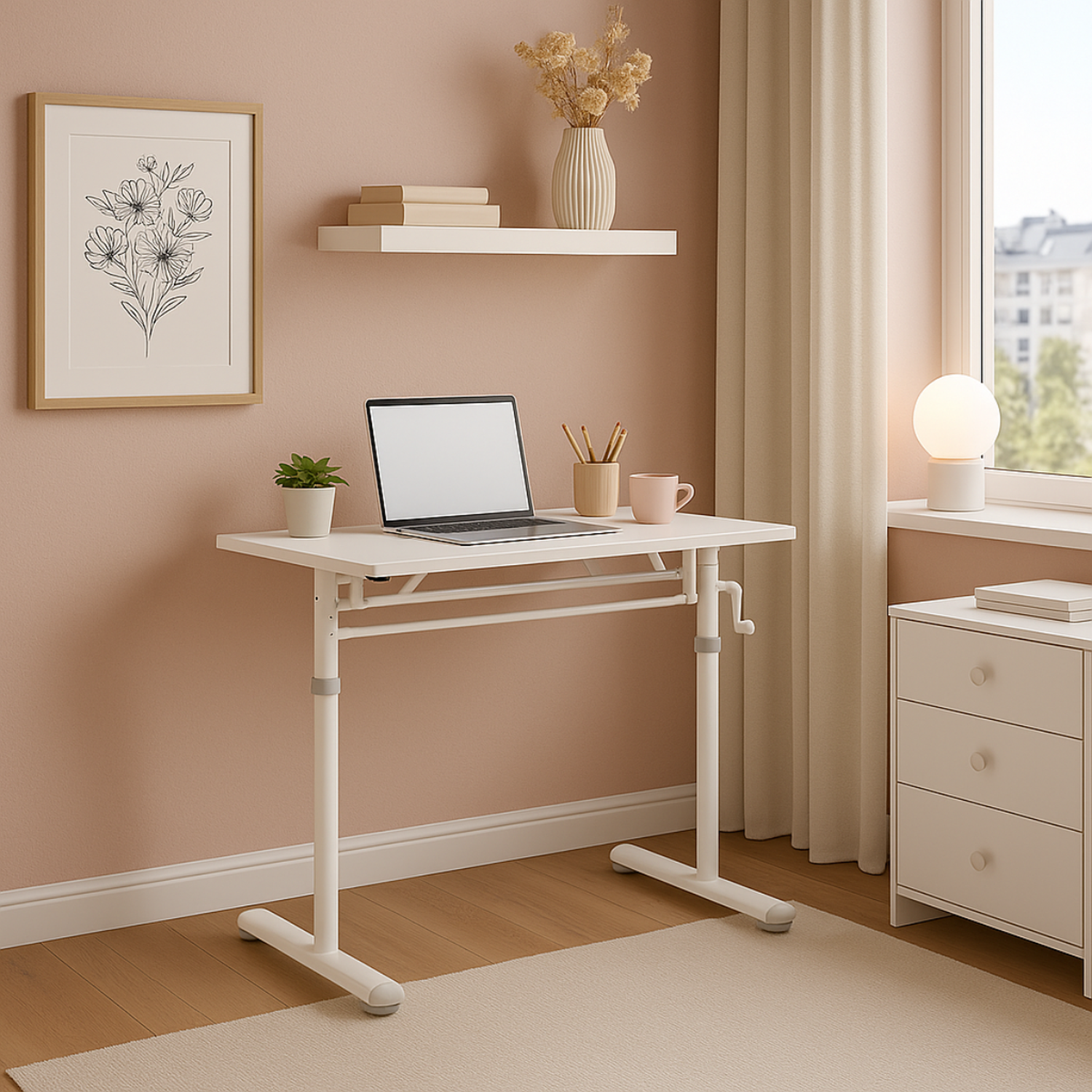 Escritorio con Altura Ajustable Tenerife Blanco-0