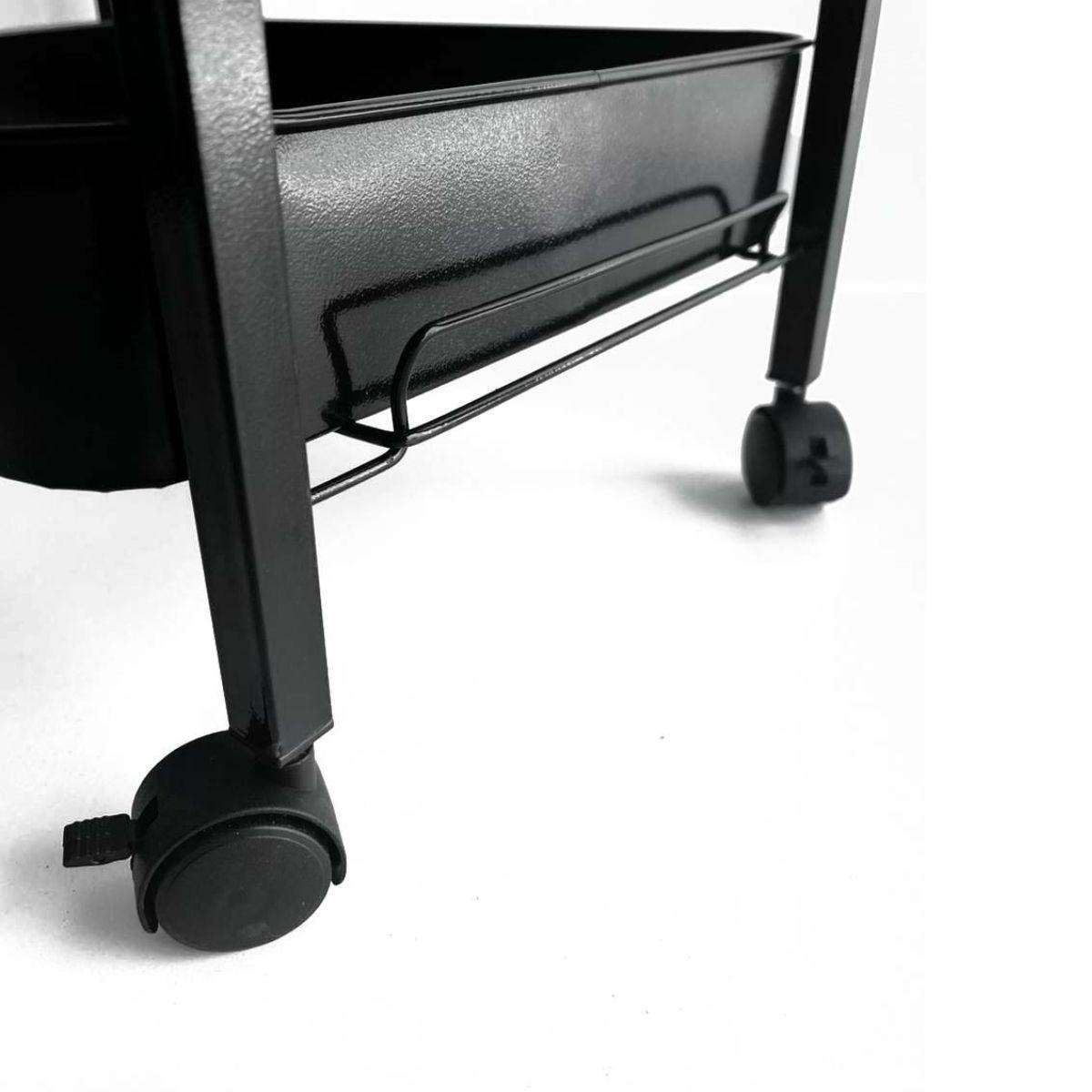 Carrito Organizador con Ruedas 3 Niveles Negro-6