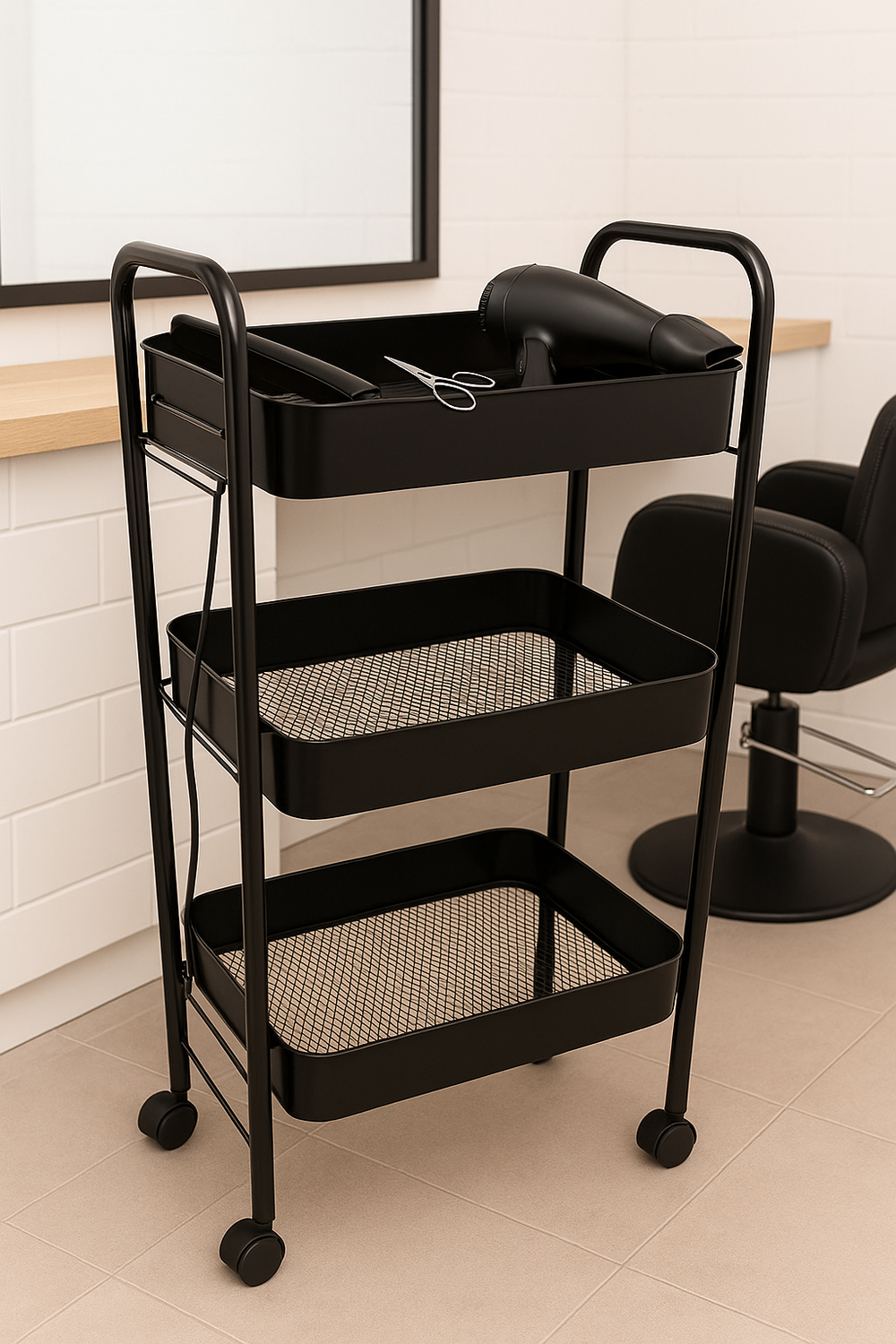 Carrito Carro Organizador Con 3 Estantes Niveles Con Ruedas-2