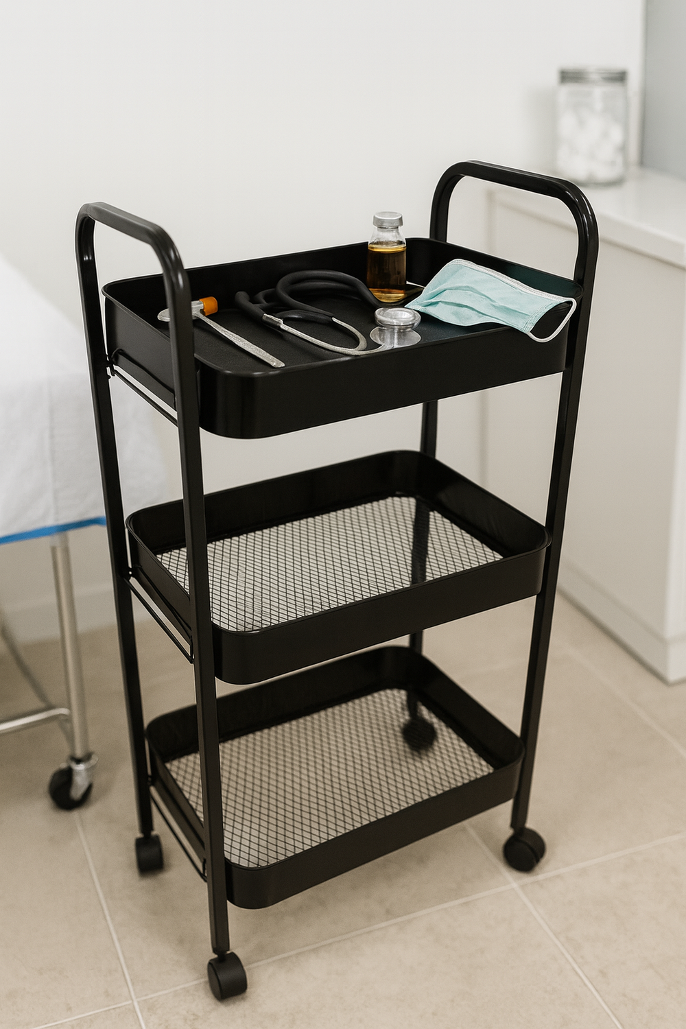 Carrito Carro Organizador Con 3 Estantes Niveles Con Ruedas-3