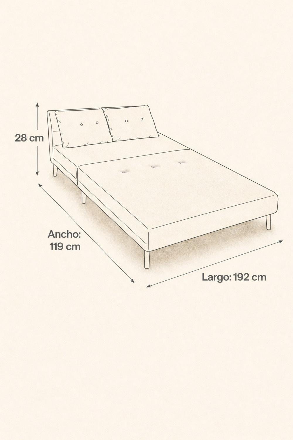 Sillon Doble Sofa Cama Plegable Beirut Gris-6