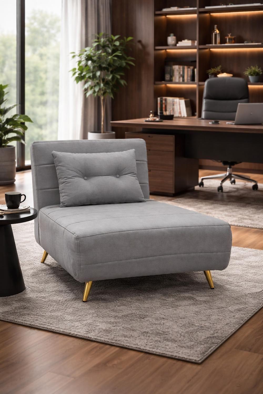 Sillon Sofa Cama Plegable Libano Gris-2